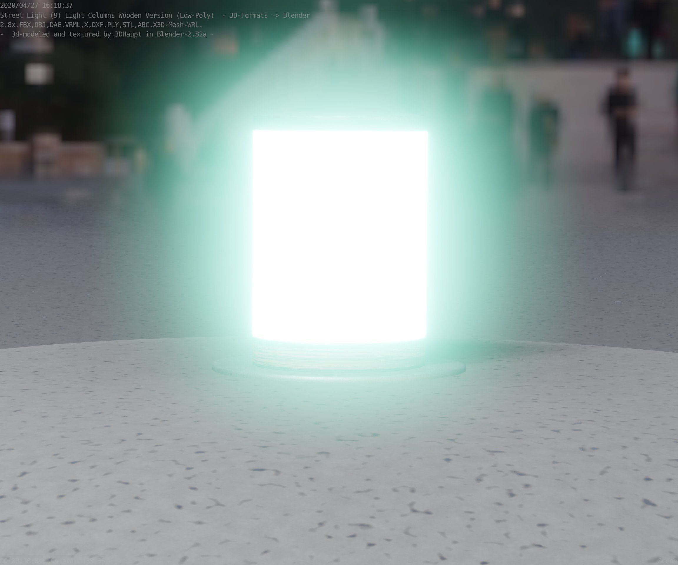 Light Column made of wood 4 - Low-Poly Street-Light Set-9 Low-poly 3D model_88