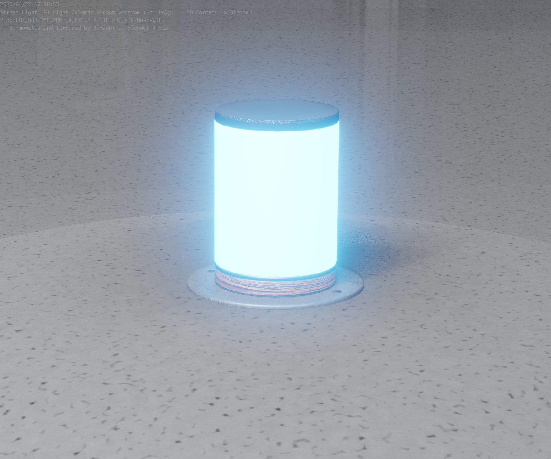 Light Column made of wood 4 - Low-Poly Street-Light Set-9 Low-poly 3D model_99