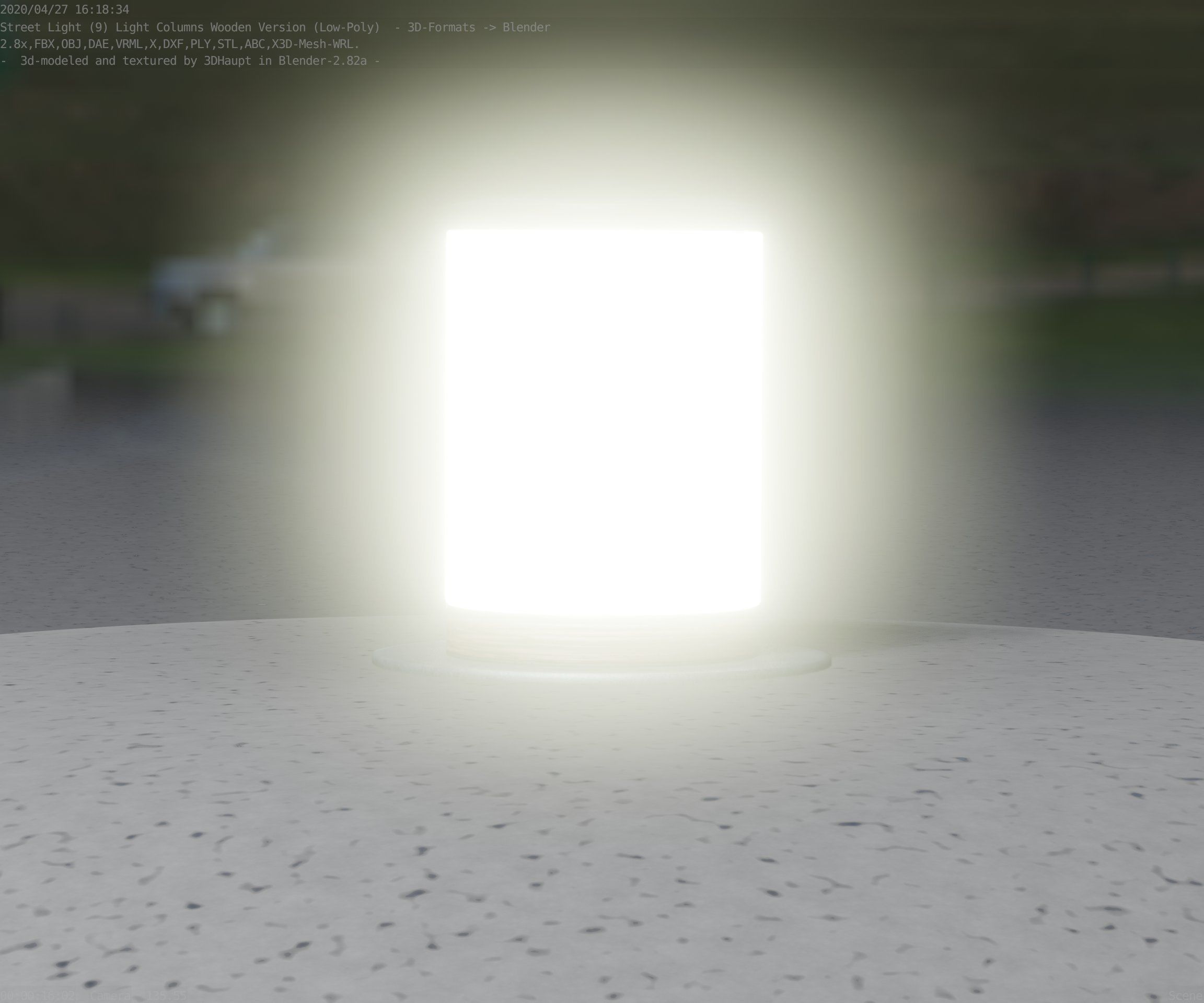 Light Column made of wood 4 - Low-Poly Street-Light Set-9 Low-poly 3D model_86