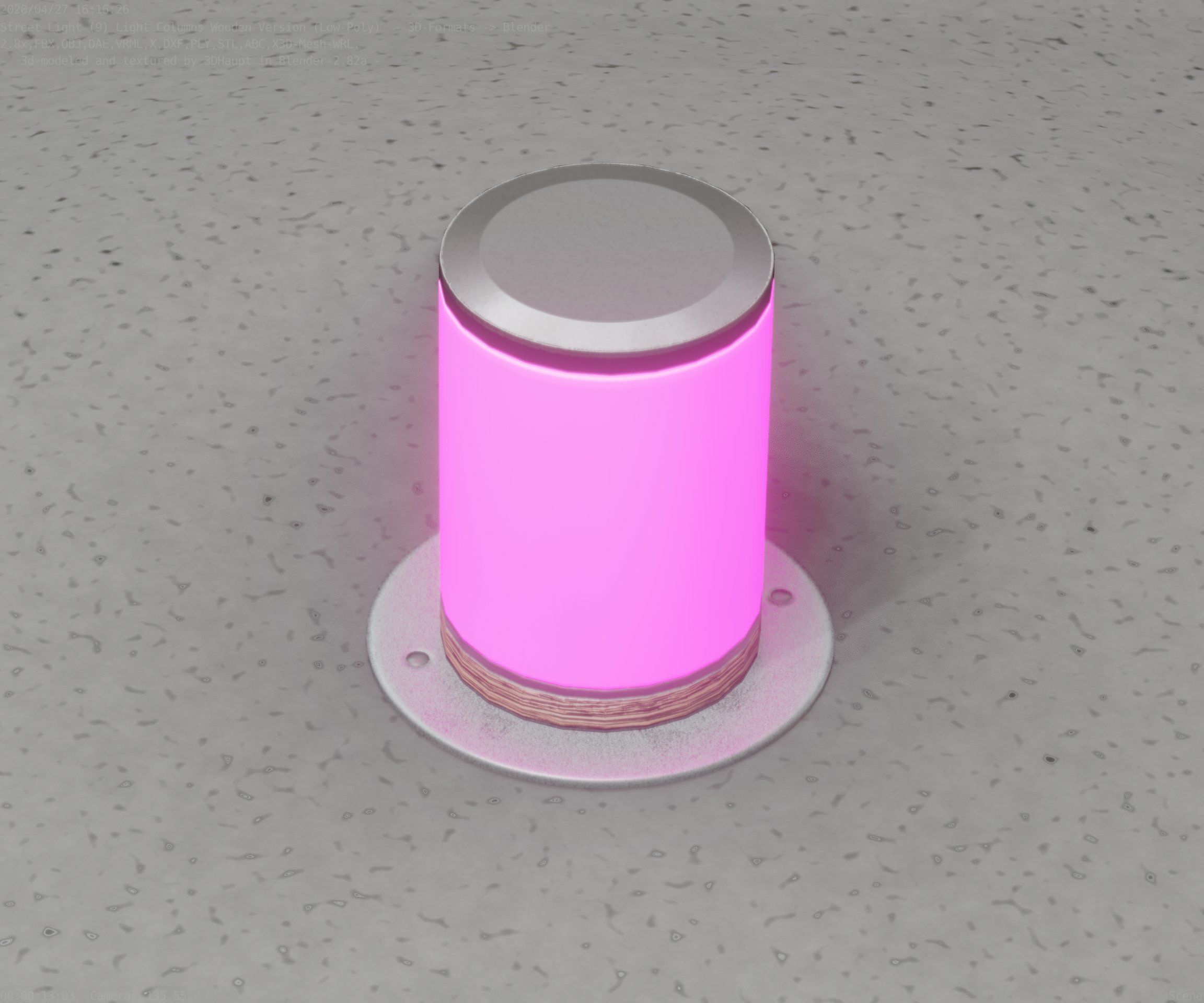 Light Column made of wood 4 - Low-Poly Street-Light Set-9 Low-poly 3D model_15