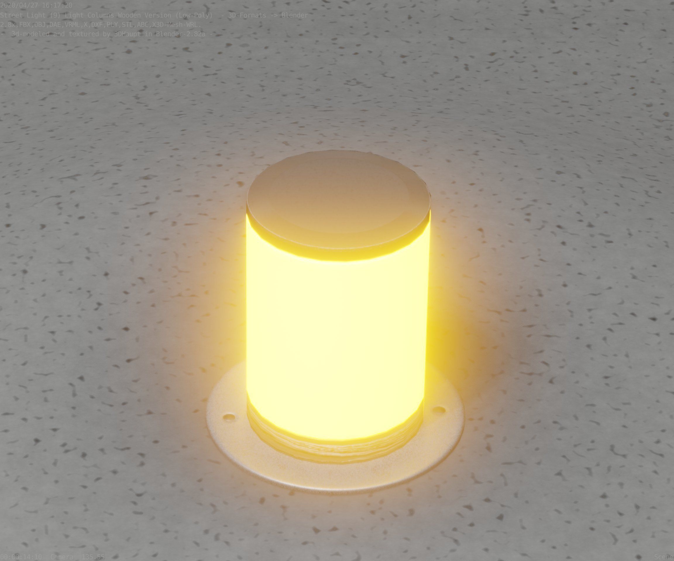 Light Column made of wood 4 - Low-Poly Street-Light Set-9 Low-poly 3D model_46