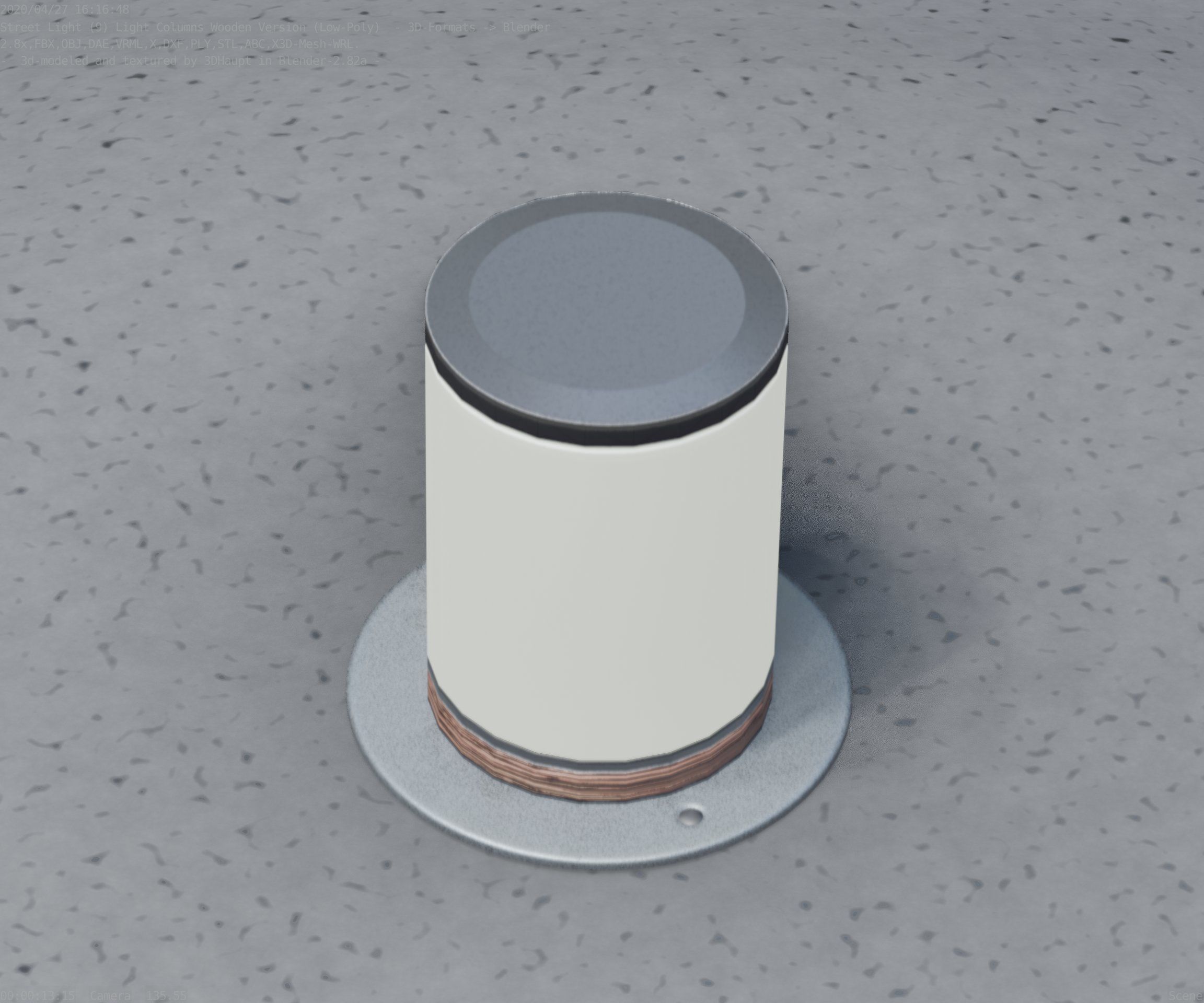 Light Column made of wood 4 - Low-Poly Street-Light Set-9 Low-poly 3D model_27