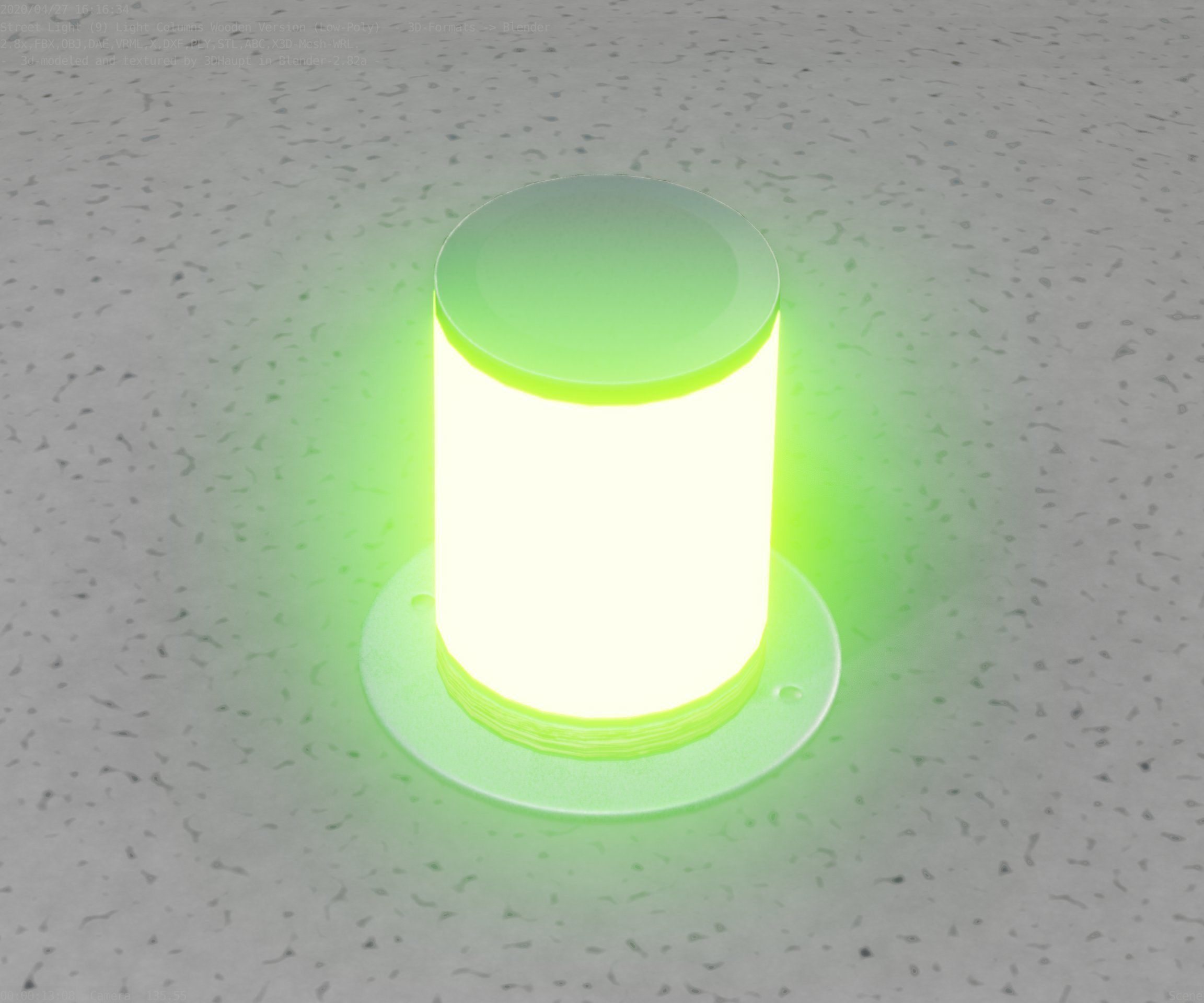 Light Column made of wood 4 - Low-Poly Street-Light Set-9 Low-poly 3D model_20