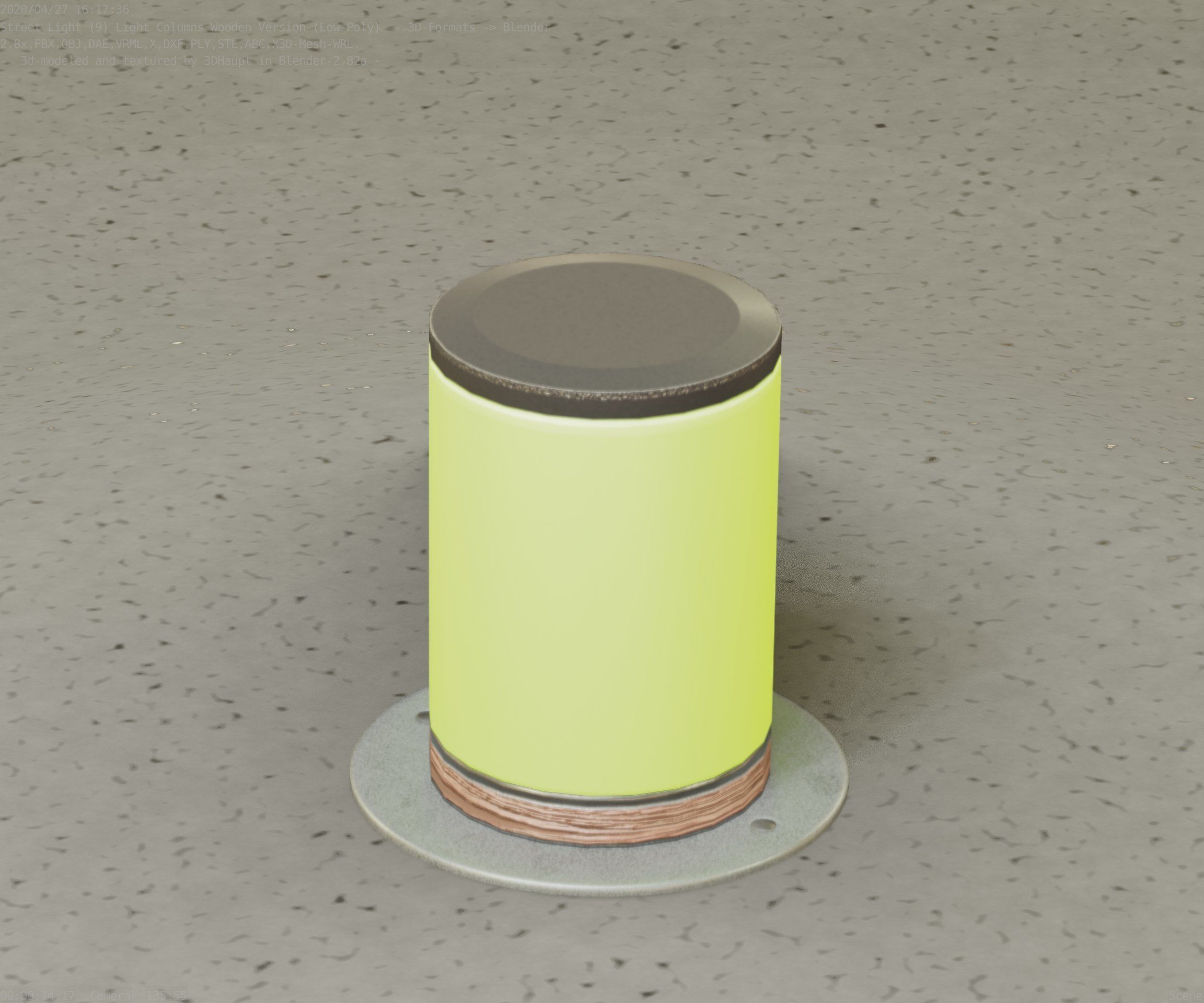 Light Column made of wood 4 - Low-Poly Street-Light Set-9 Low-poly 3D model_53