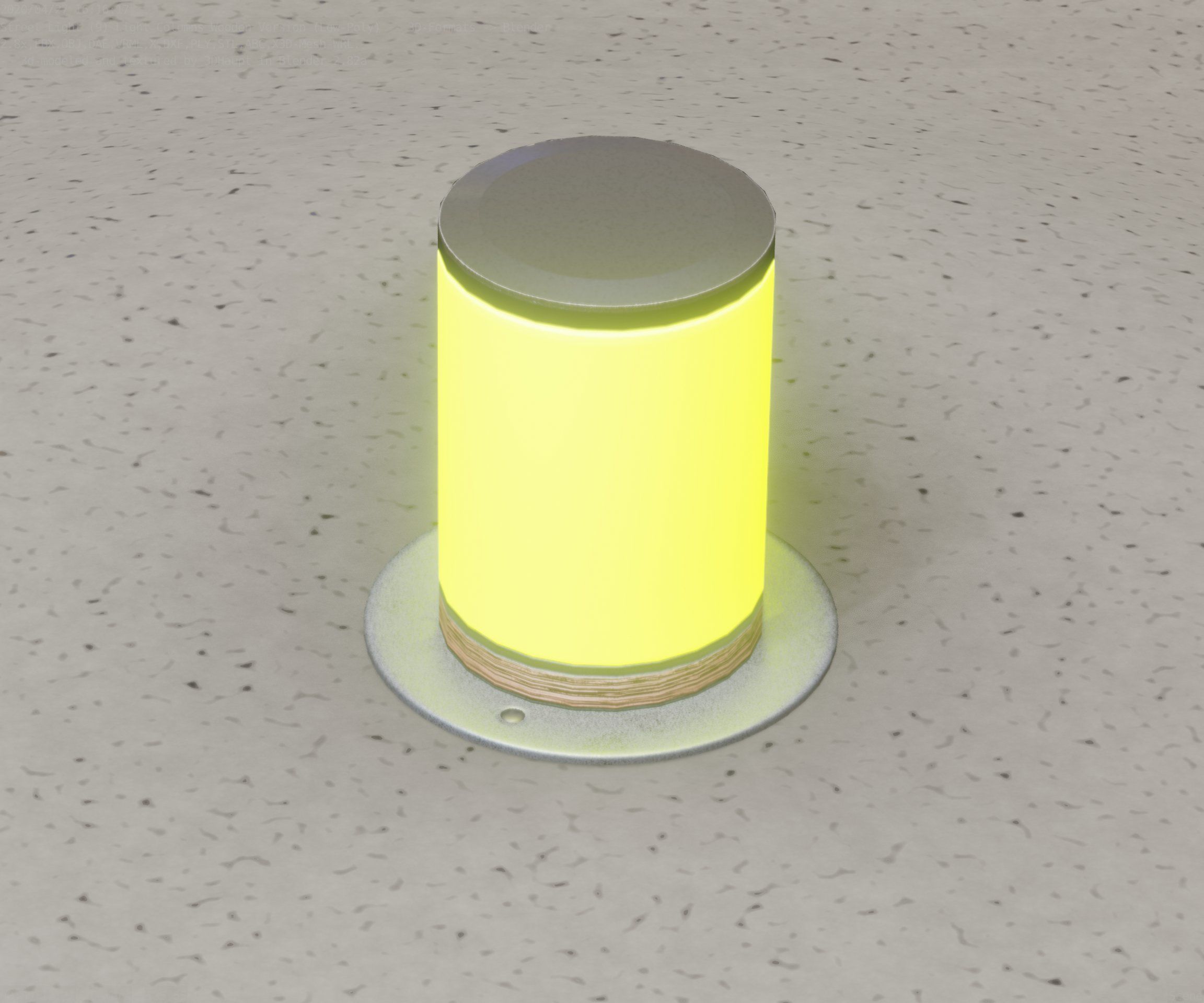 Light Column made of wood 4 - Low-Poly Street-Light Set-9 Low-poly 3D model_10