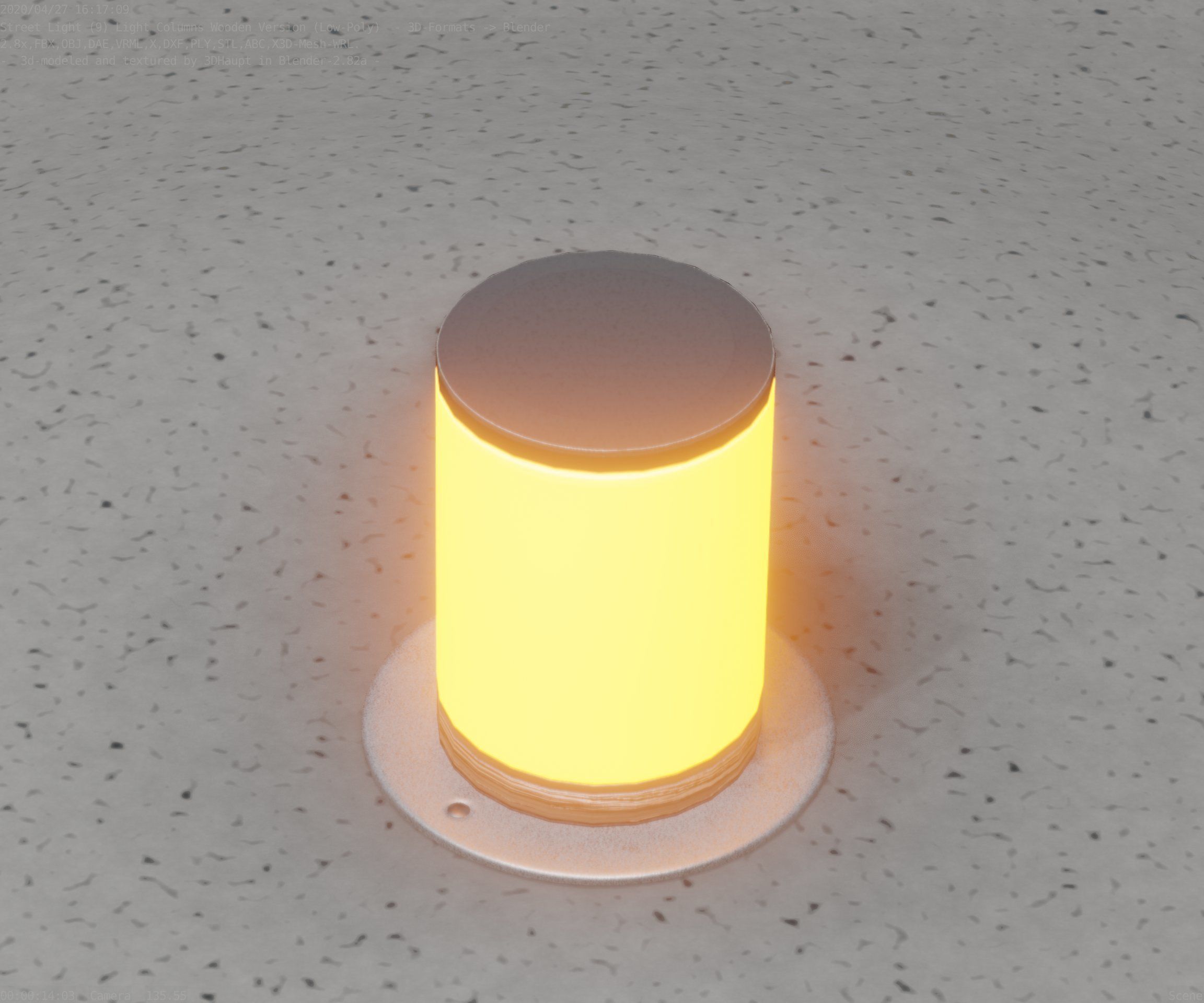 Light Column made of wood 4 - Low-Poly Street-Light Set-9 Low-poly 3D model_39