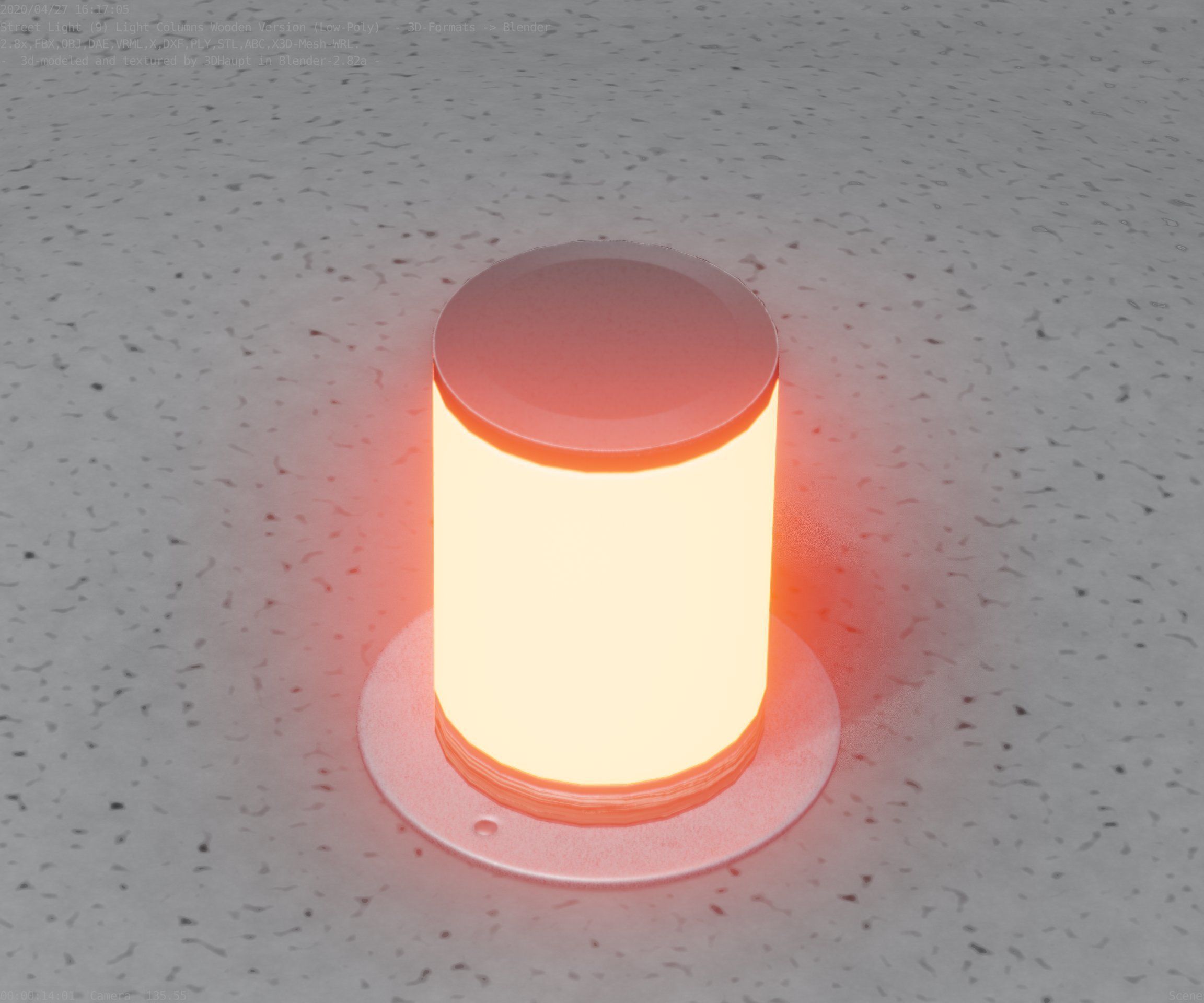 Light Column made of wood 4 - Low-Poly Street-Light Set-9 Low-poly 3D model_37