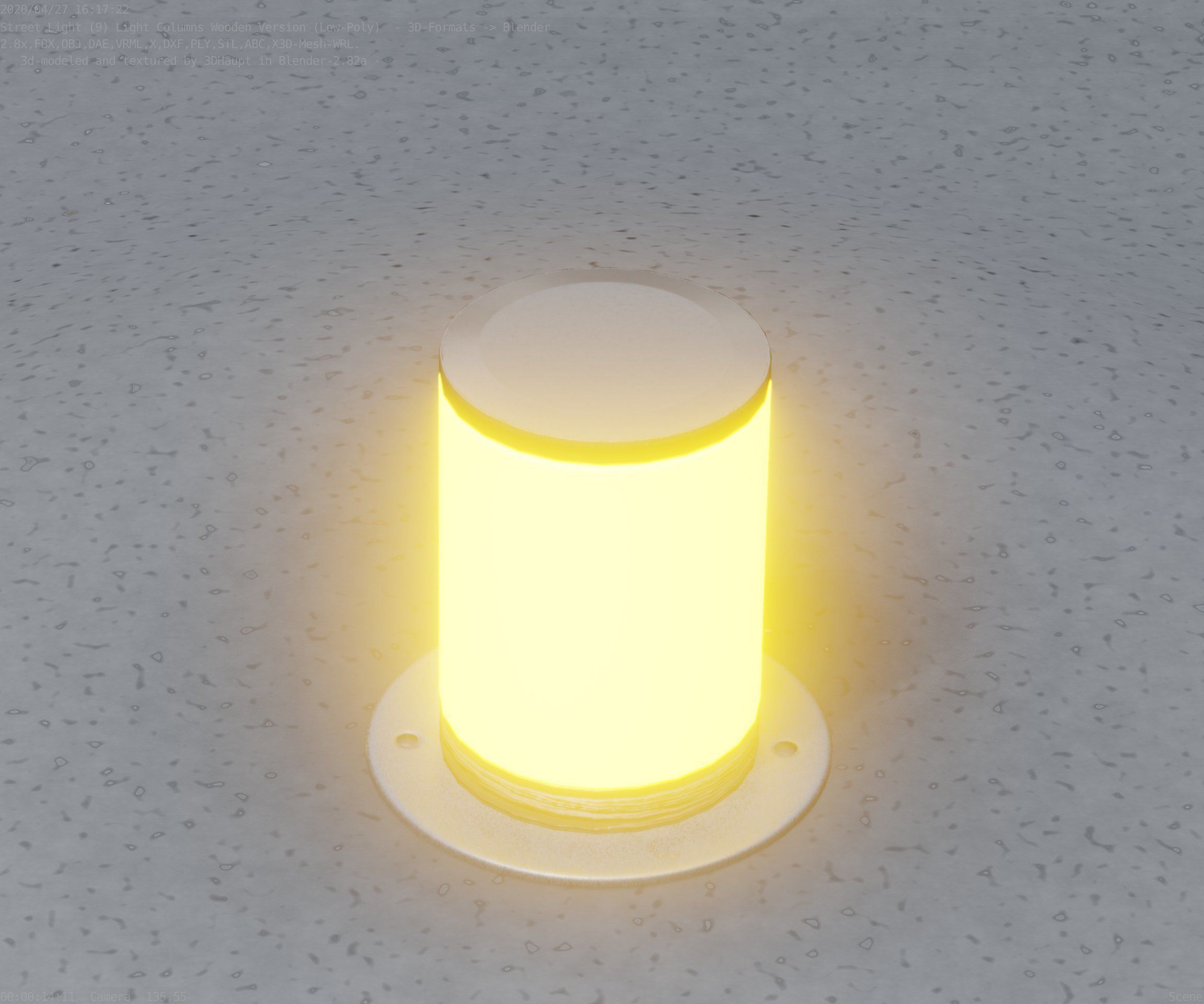 Light Column made of wood 4 - Low-Poly Street-Light Set-9 Low-poly 3D model_47