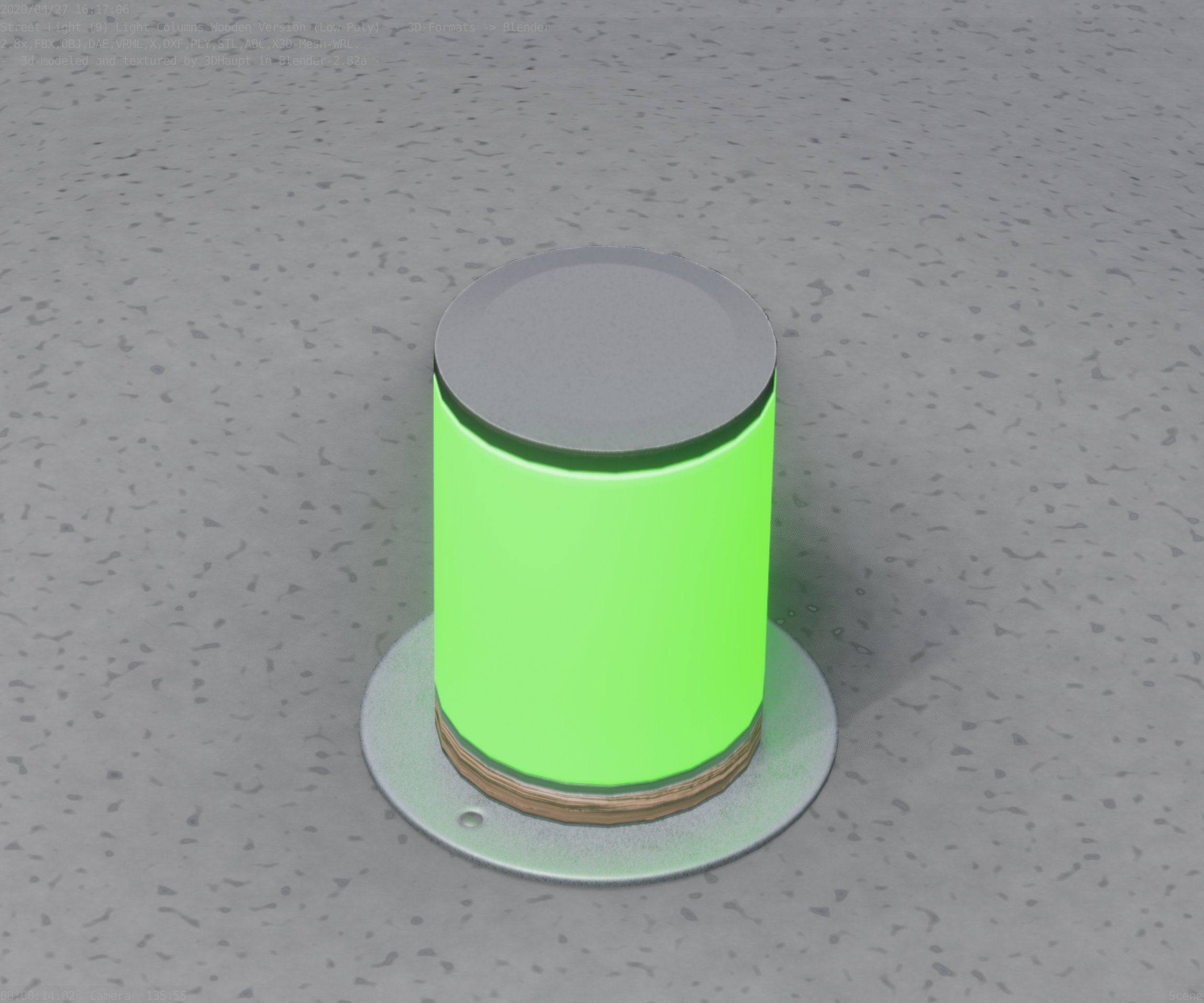 Light Column made of wood 4 - Low-Poly Street-Light Set-9 Low-poly 3D model_38