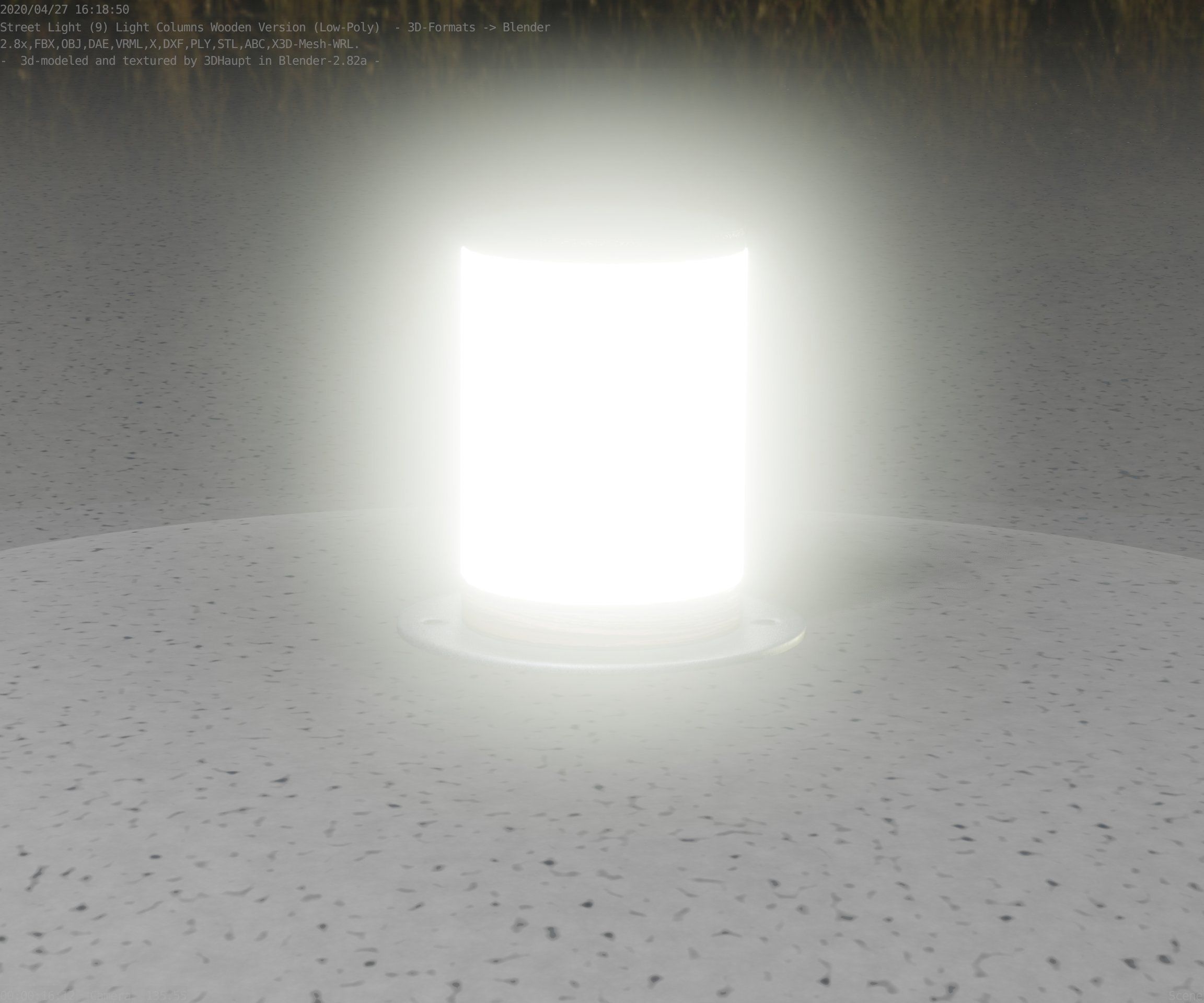 Light Column made of wood 4 - Low-Poly Street-Light Set-9 Low-poly 3D model_96