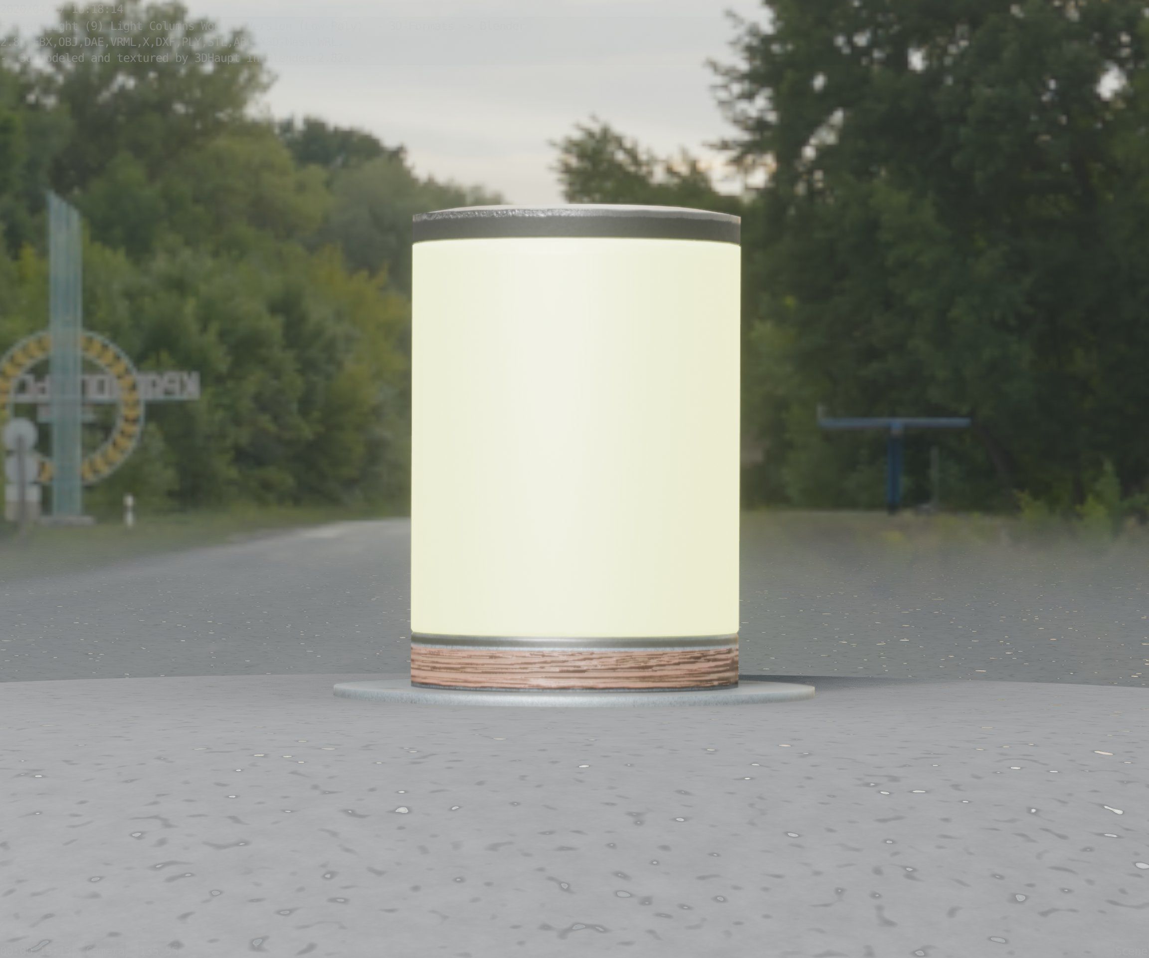 Light Column made of wood 4 - Low-Poly Street-Light Set-9 Low-poly 3D model_73