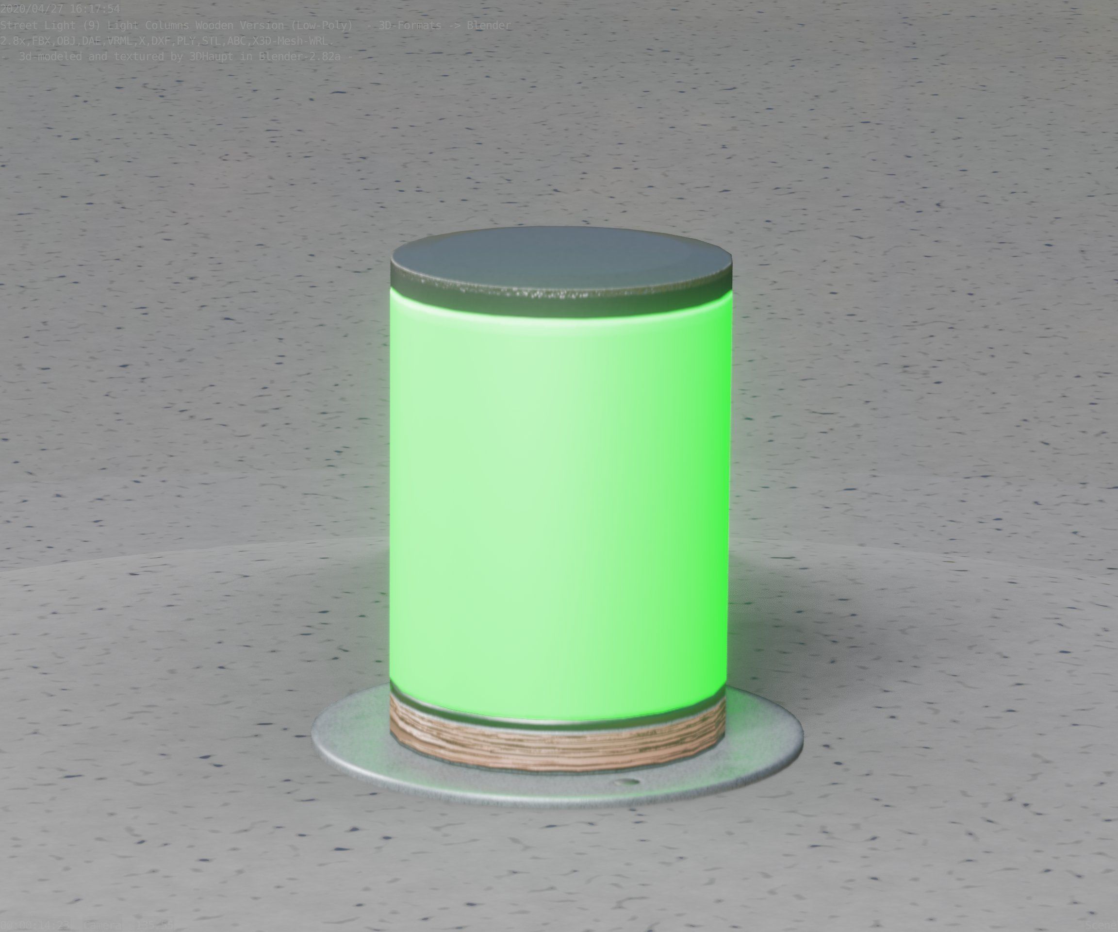 Light Column made of wood 4 - Low-Poly Street-Light Set-9 Low-poly 3D model_59