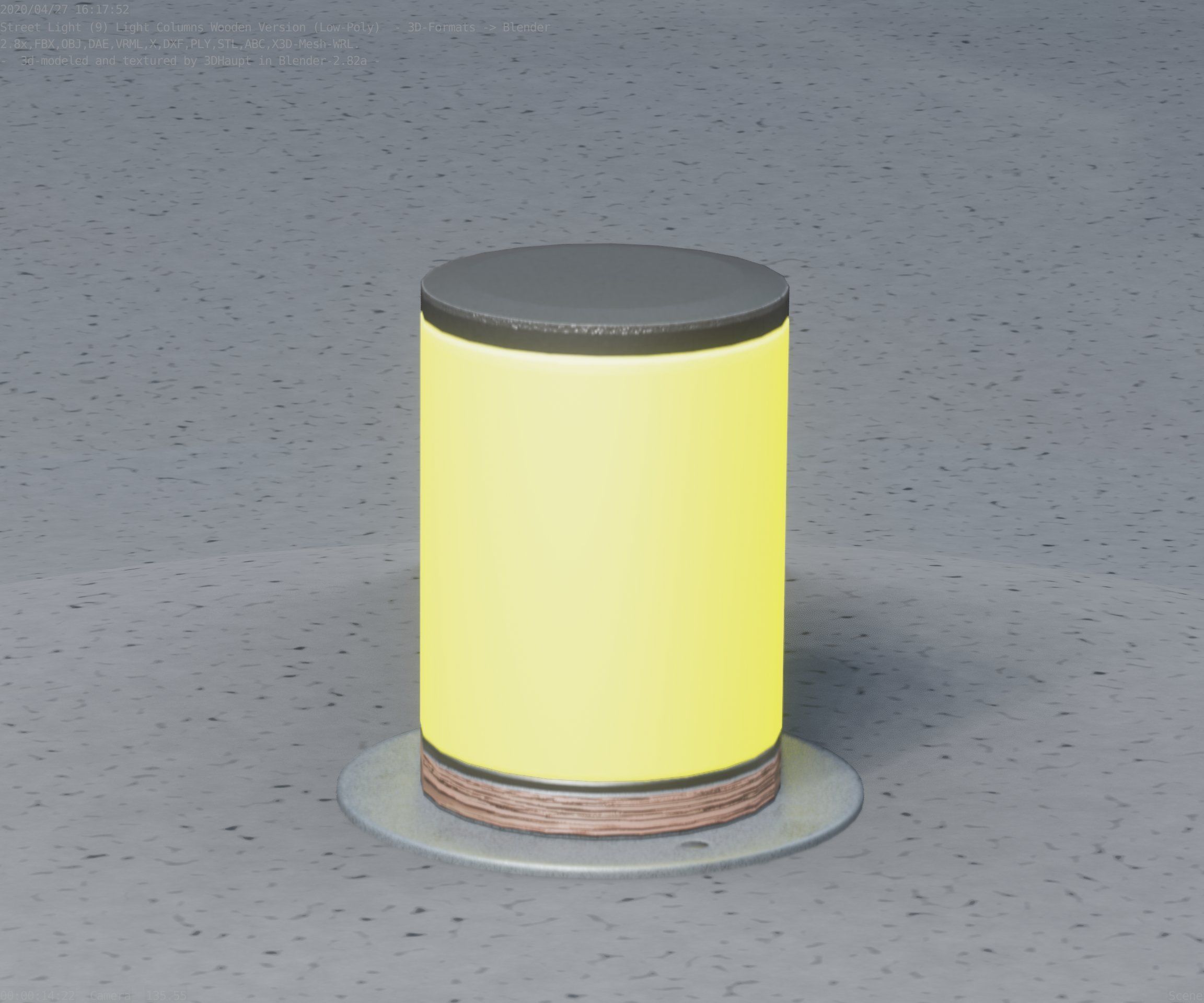 Light Column made of wood 4 - Low-Poly Street-Light Set-9 Low-poly 3D model_58