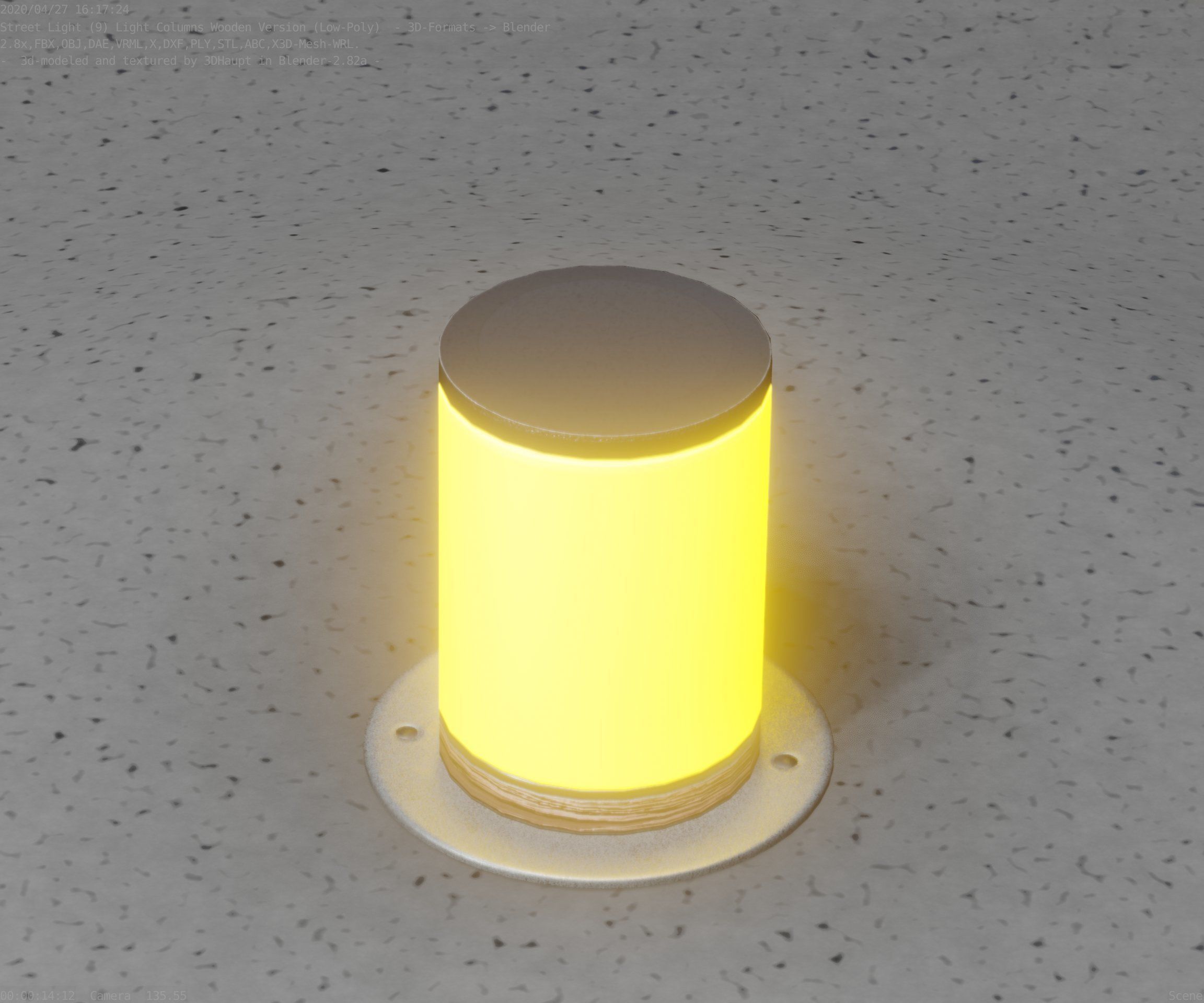 Light Column made of wood 4 - Low-Poly Street-Light Set-9 Low-poly 3D model_48