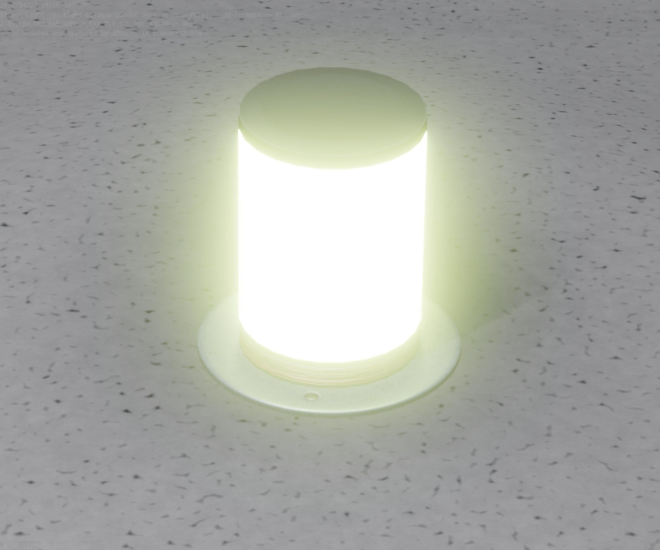 Light Column made of wood 4 - Low-Poly Street-Light Set-9 Low-poly 3D model_8