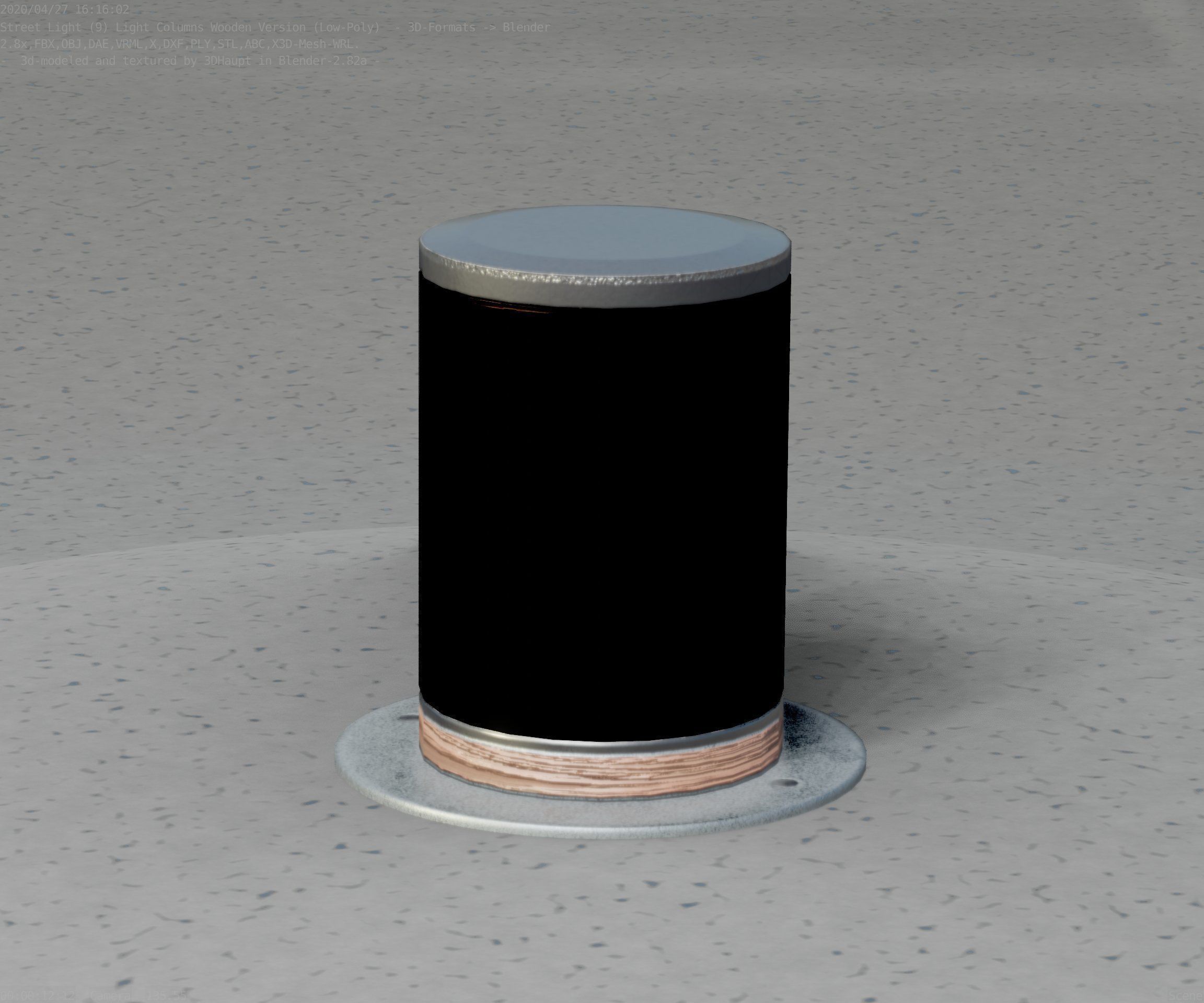 Light Column made of wood 4 - Low-Poly Street-Light Set-9 Low-poly 3D model_1