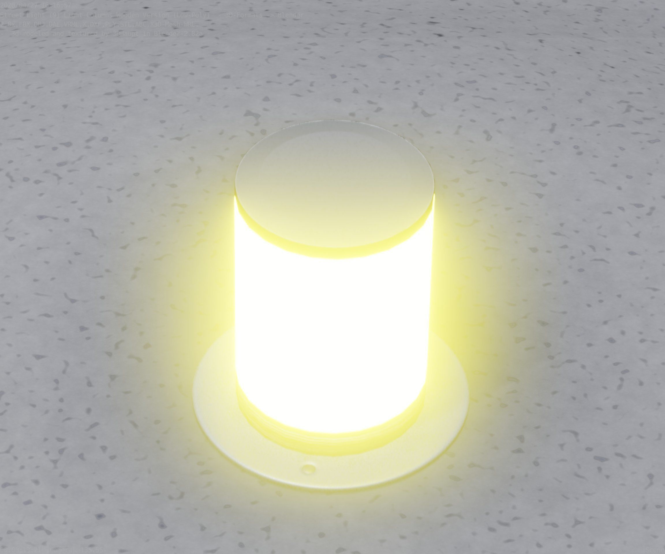 Light Column made of wood 4 - Low-Poly Street-Light Set-9 Low-poly 3D model_33