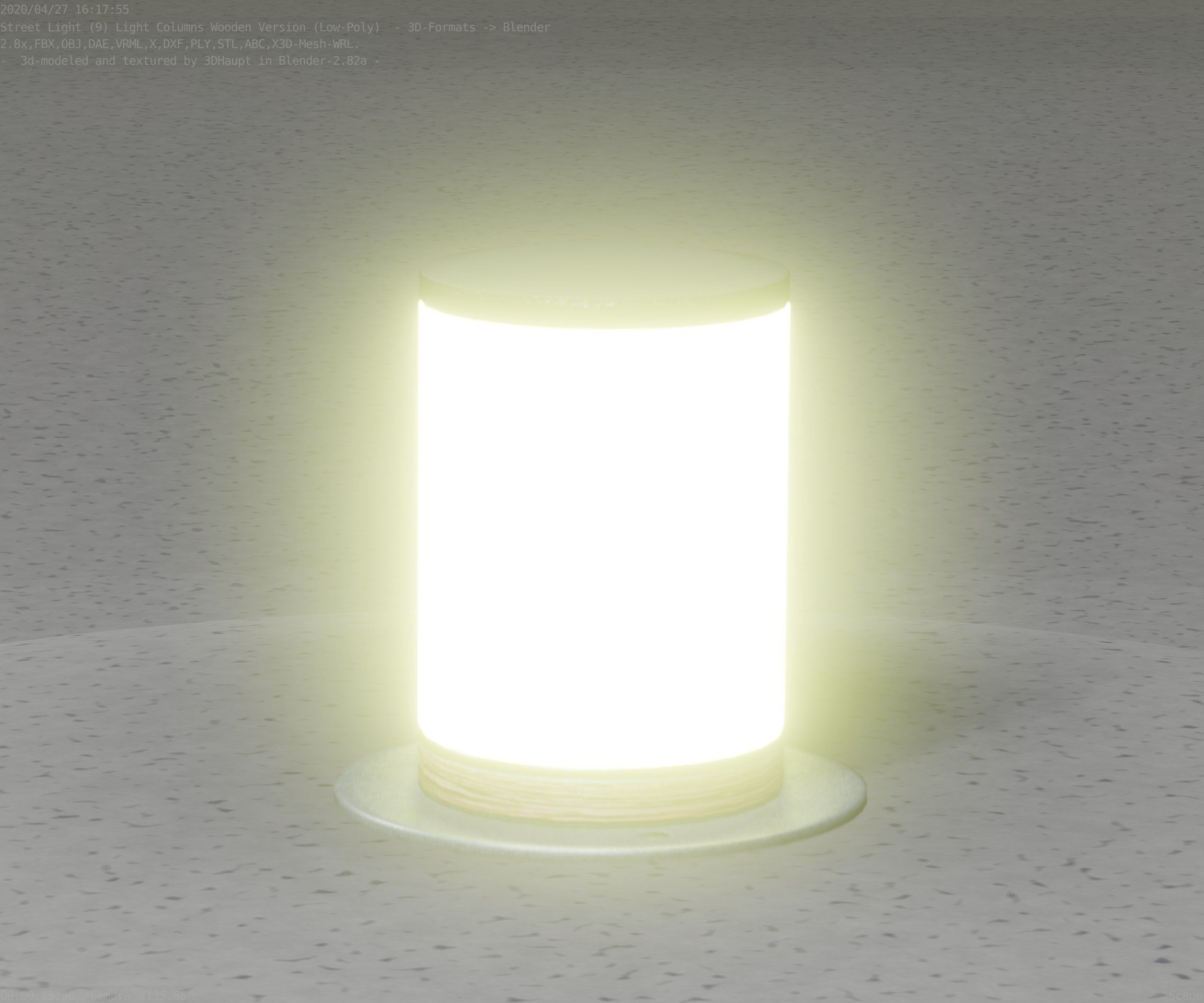 Light Column made of wood 4 - Low-Poly Street-Light Set-9 Low-poly 3D model_60