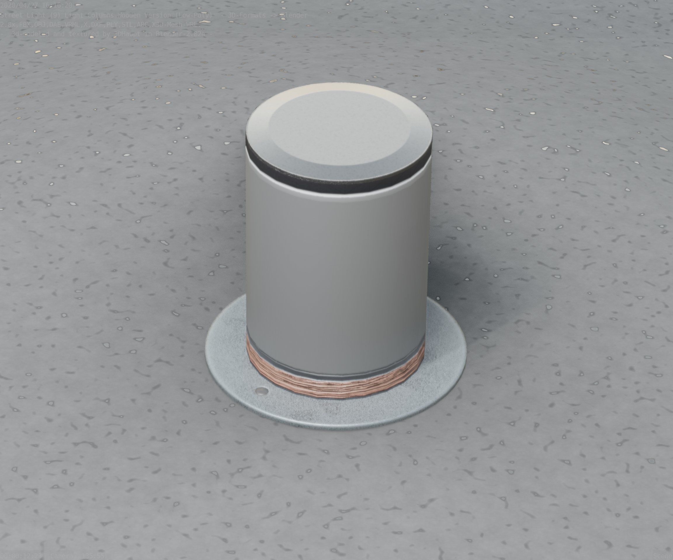 Light Column made of wood 4 - Low-Poly Street-Light Set-9 Low-poly 3D model_12