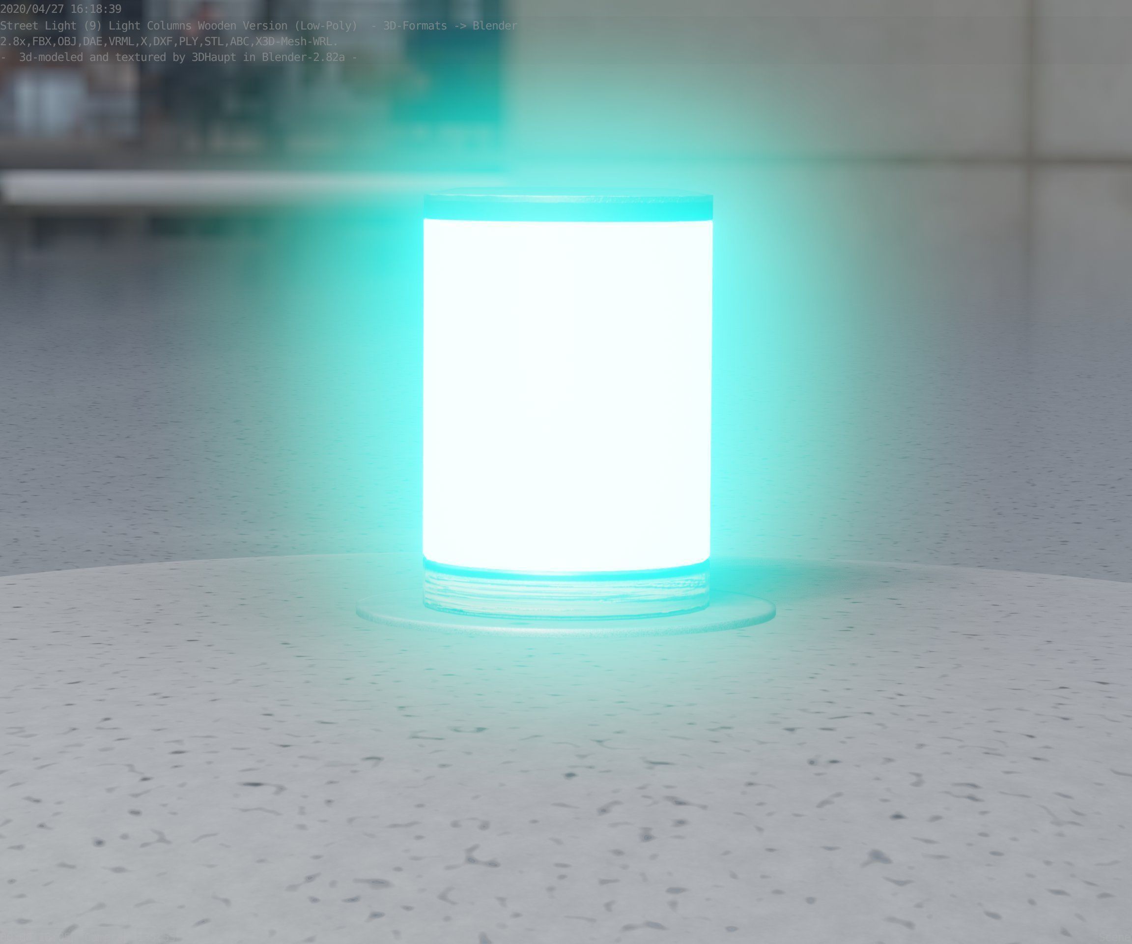 Light Column made of wood 4 - Low-Poly Street-Light Set-9 Low-poly 3D model_89