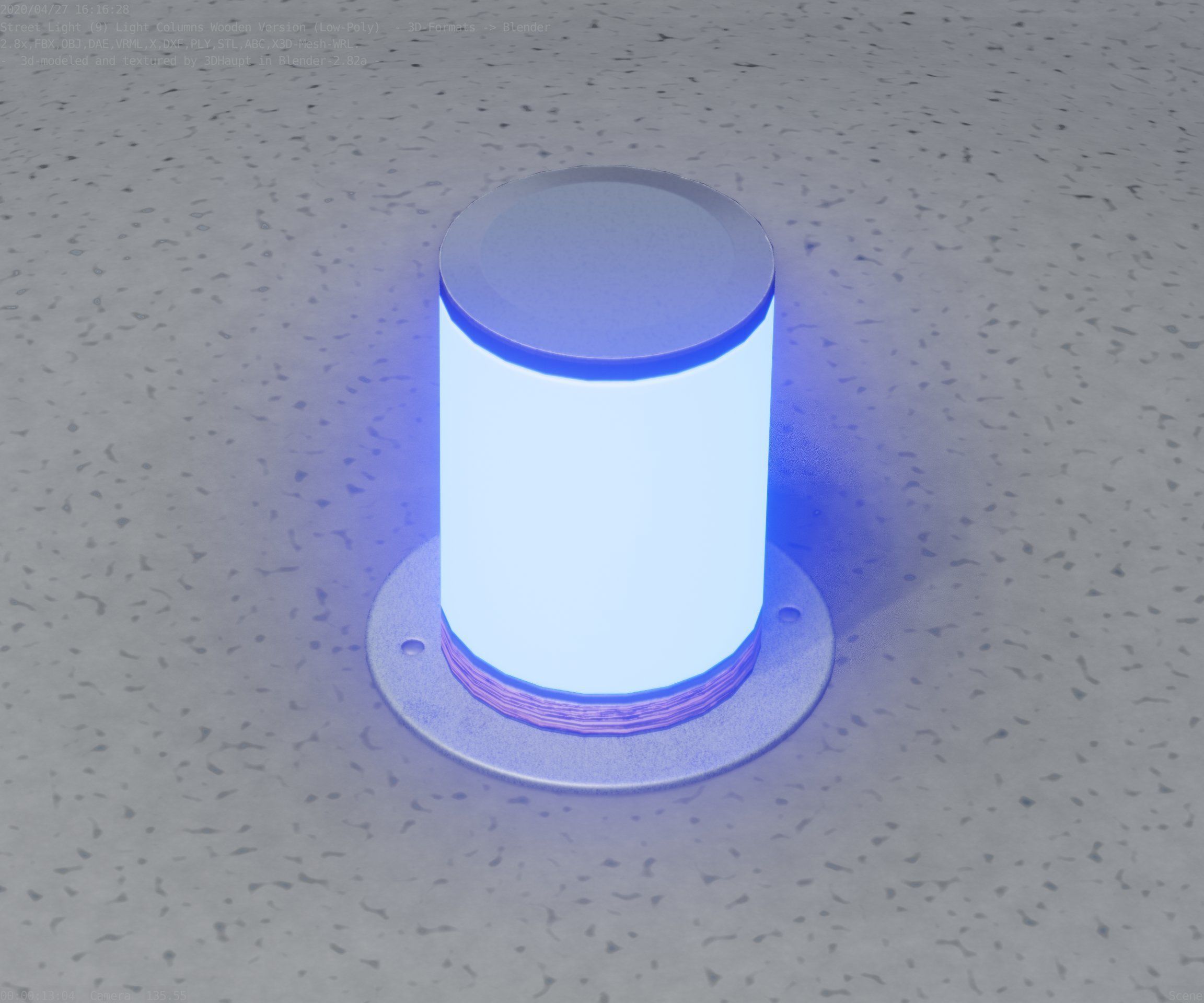 Light Column made of wood 4 - Low-Poly Street-Light Set-9 Low-poly 3D model_16