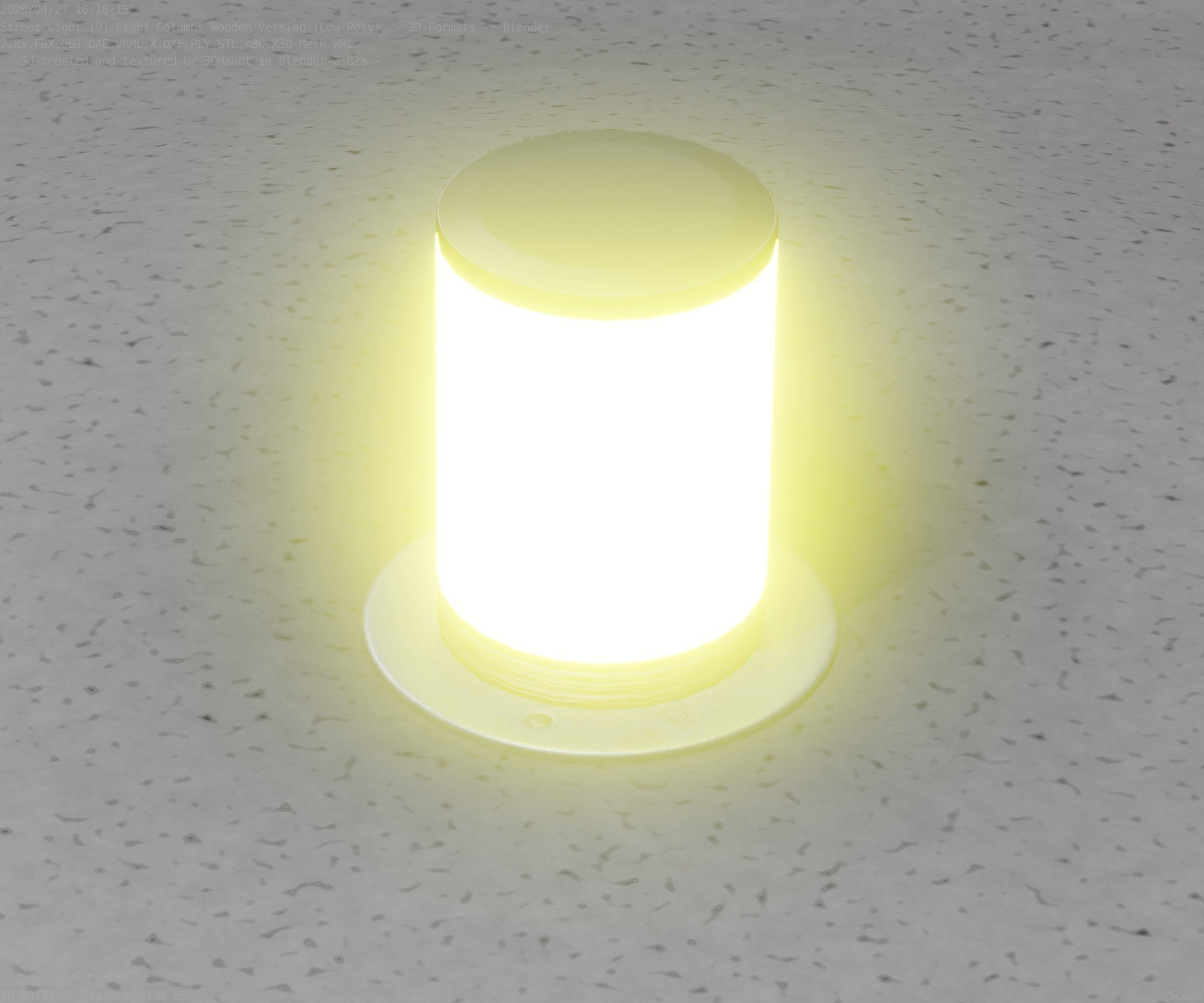 Light Column made of wood 4 - Low-Poly Street-Light Set-9 Low-poly 3D model_9