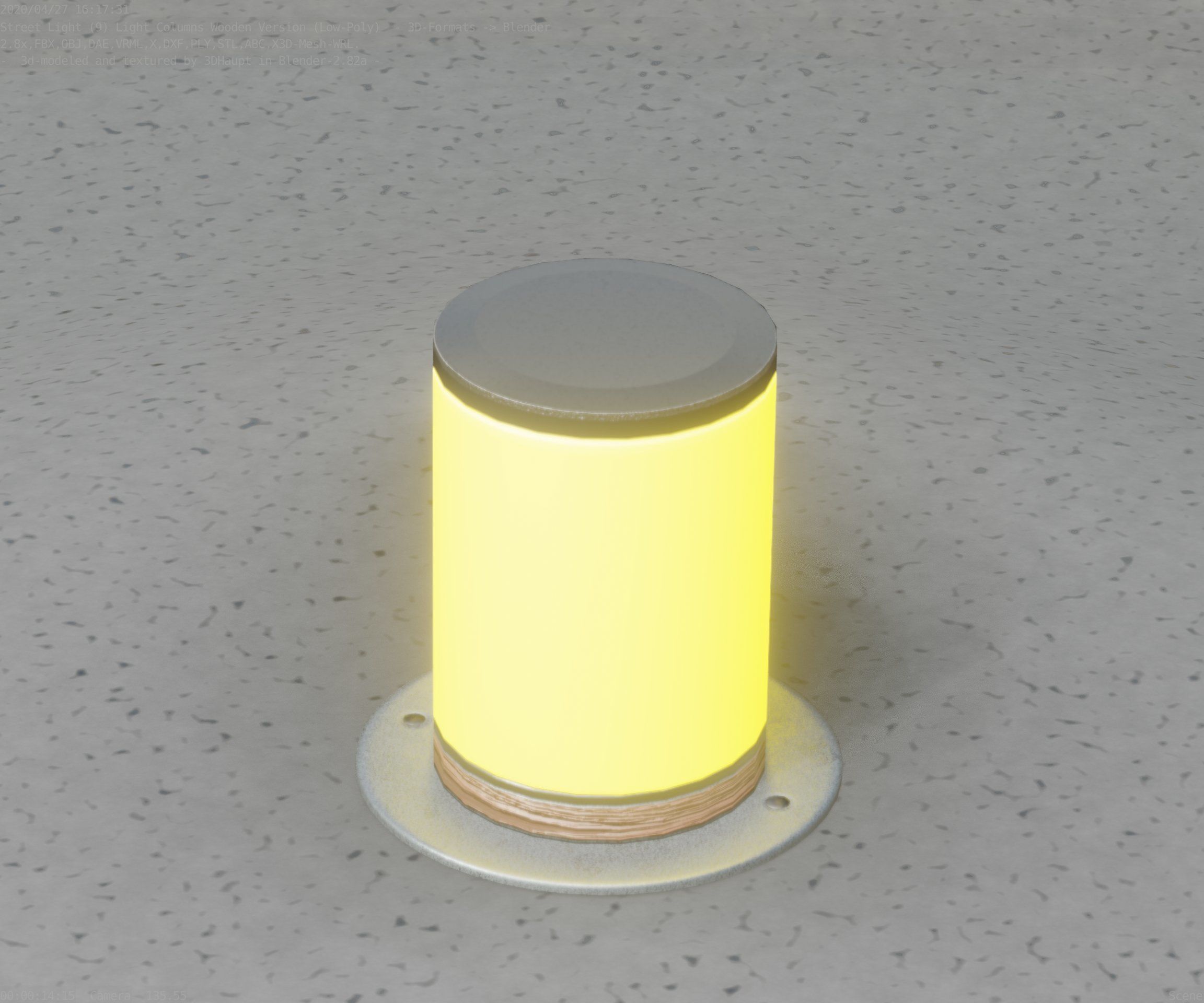 Light Column made of wood 4 - Low-Poly Street-Light Set-9 Low-poly 3D model_51