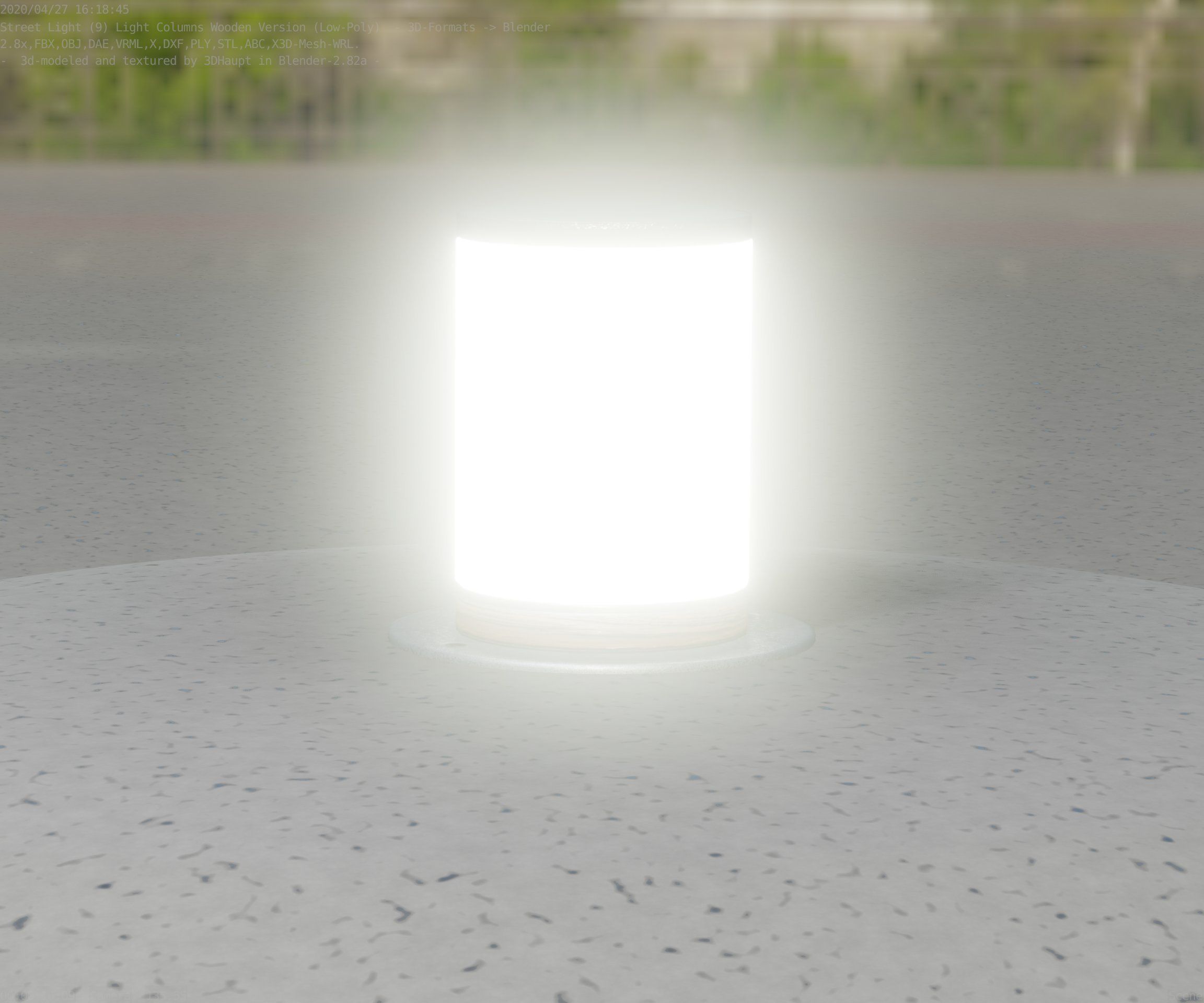 Light Column made of wood 4 - Low-Poly Street-Light Set-9 Low-poly 3D model_93