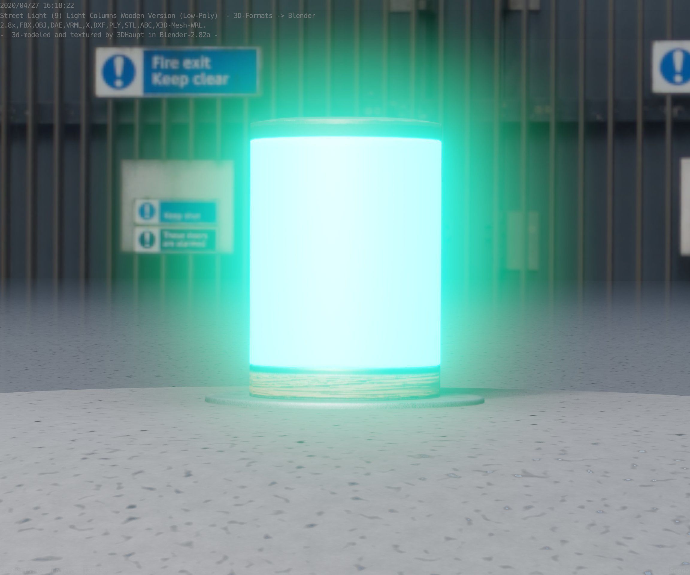 Light Column made of wood 4 - Low-Poly Street-Light Set-9 Low-poly 3D model_78