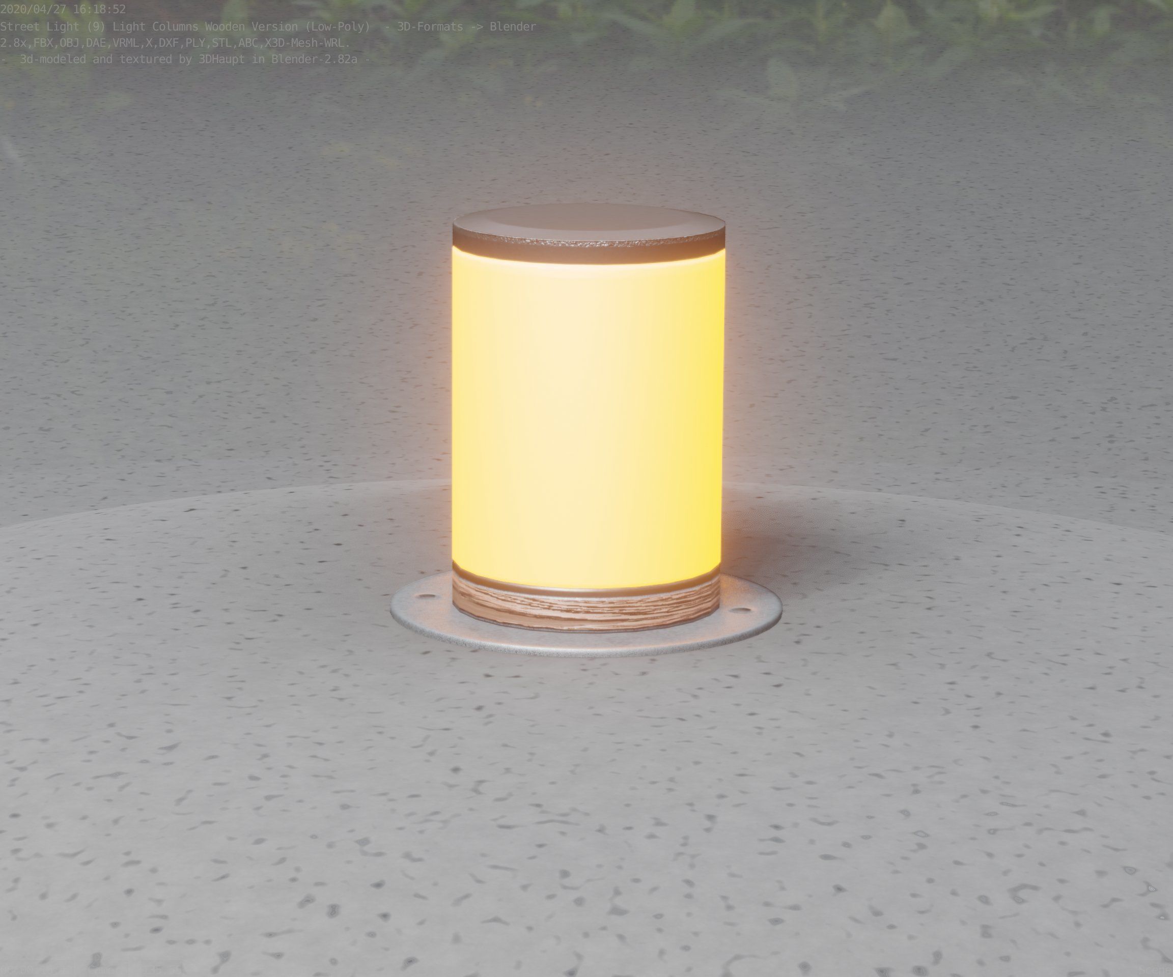 Light Column made of wood 4 - Low-Poly Street-Light Set-9 Low-poly 3D model_97