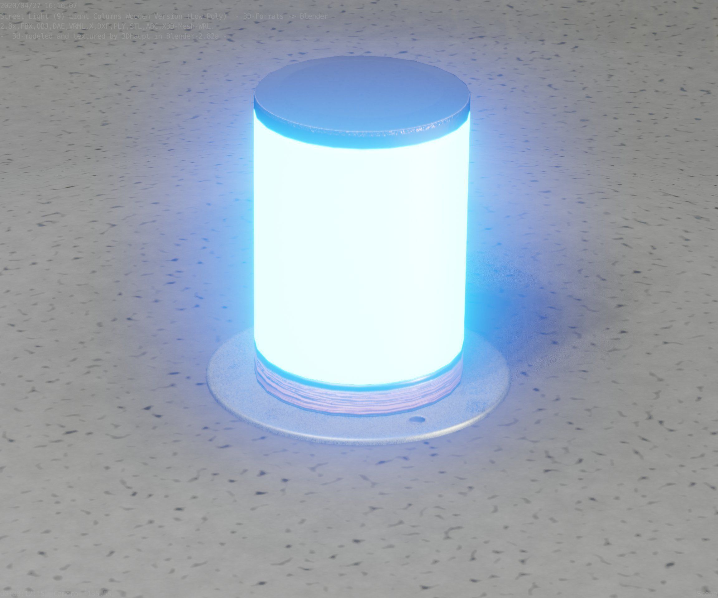 Light Column made of wood 4 - Low-Poly Street-Light Set-9 Low-poly 3D model_4