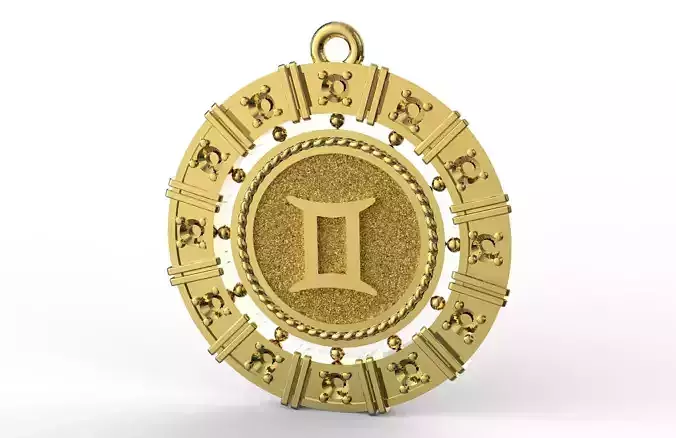 Gemini zodiac pendant 3D print model