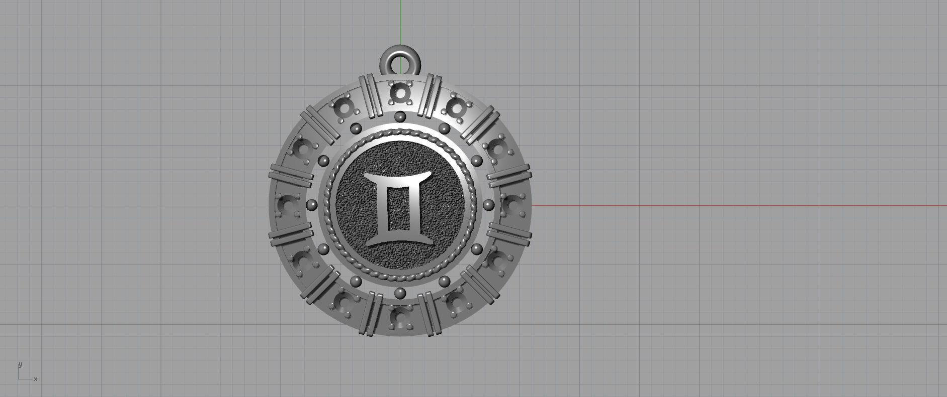 Gemini zodiac pendant 3D print model_7