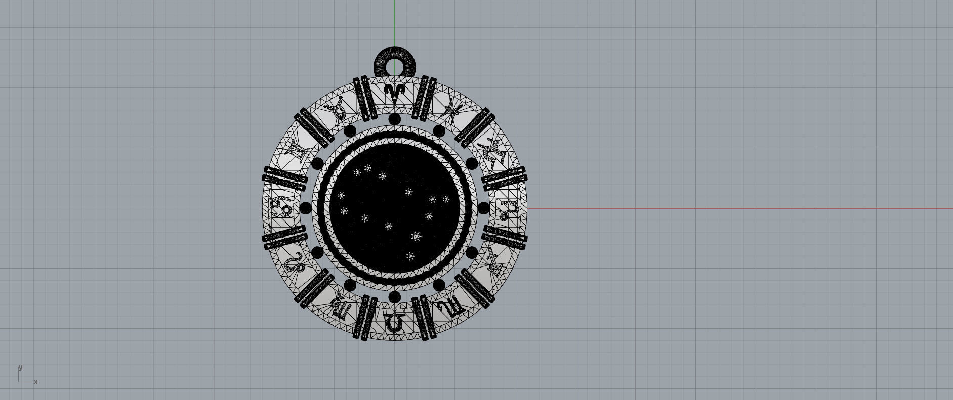 Gemini zodiac pendant 3D print model_8