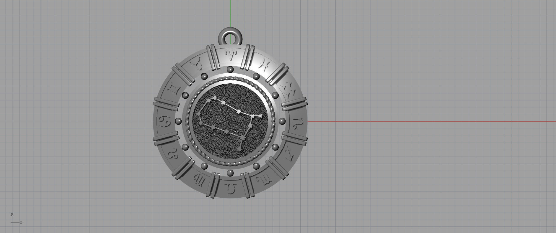 Gemini zodiac pendant 3D print model_4