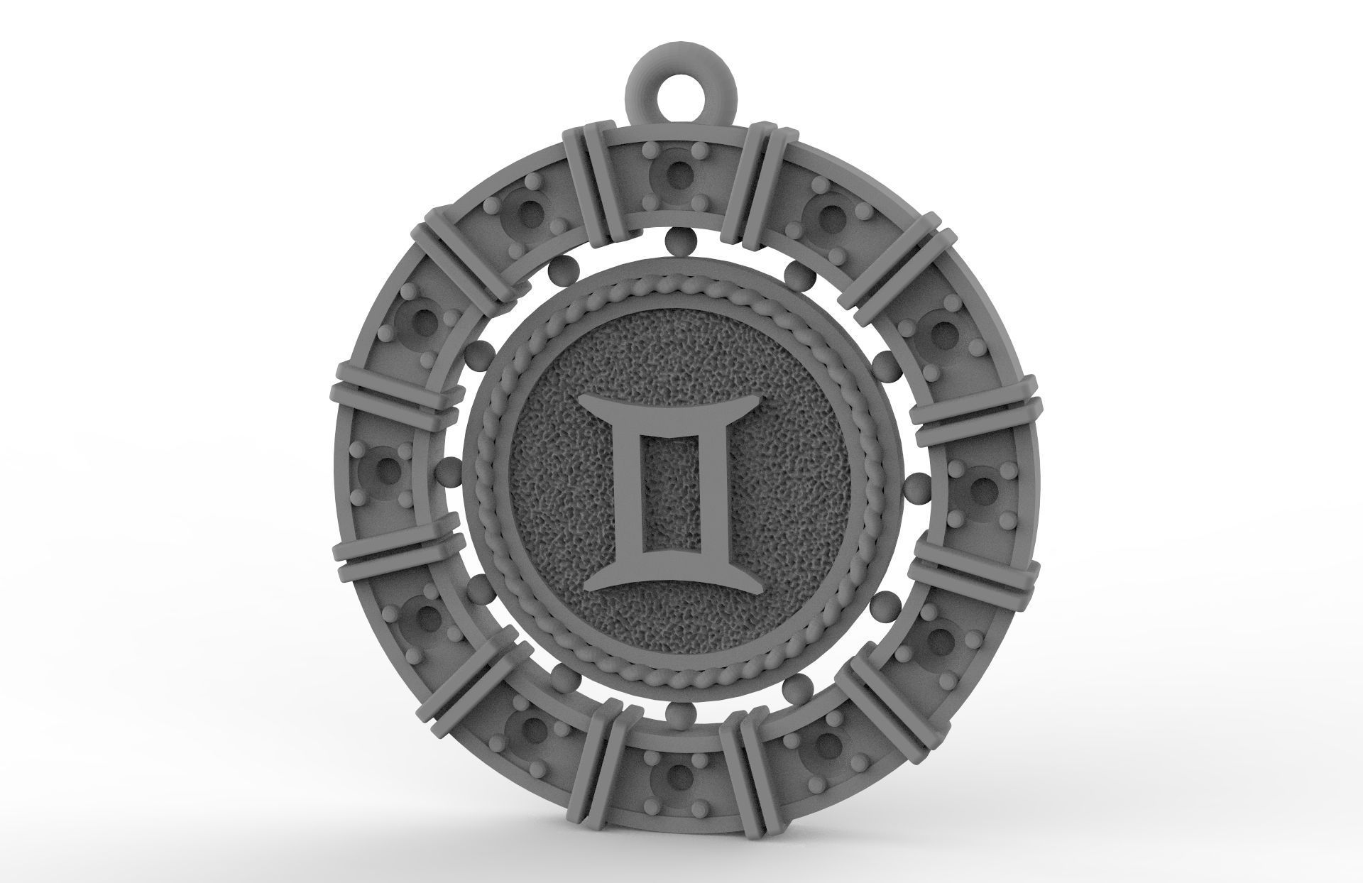 Gemini zodiac pendant 3D print model_2
