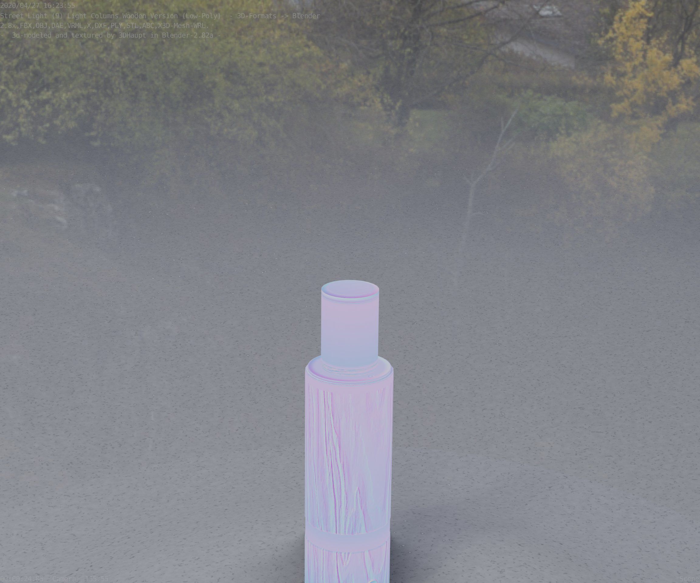 Wooden pillar of light 6 - Street-Light Set-9 Low-Poly  Low-poly 3D model_81