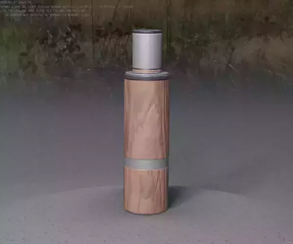 Wooden pillar of light 6 - Street-Light Set-9 Low-Poly  Low-poly 3D model