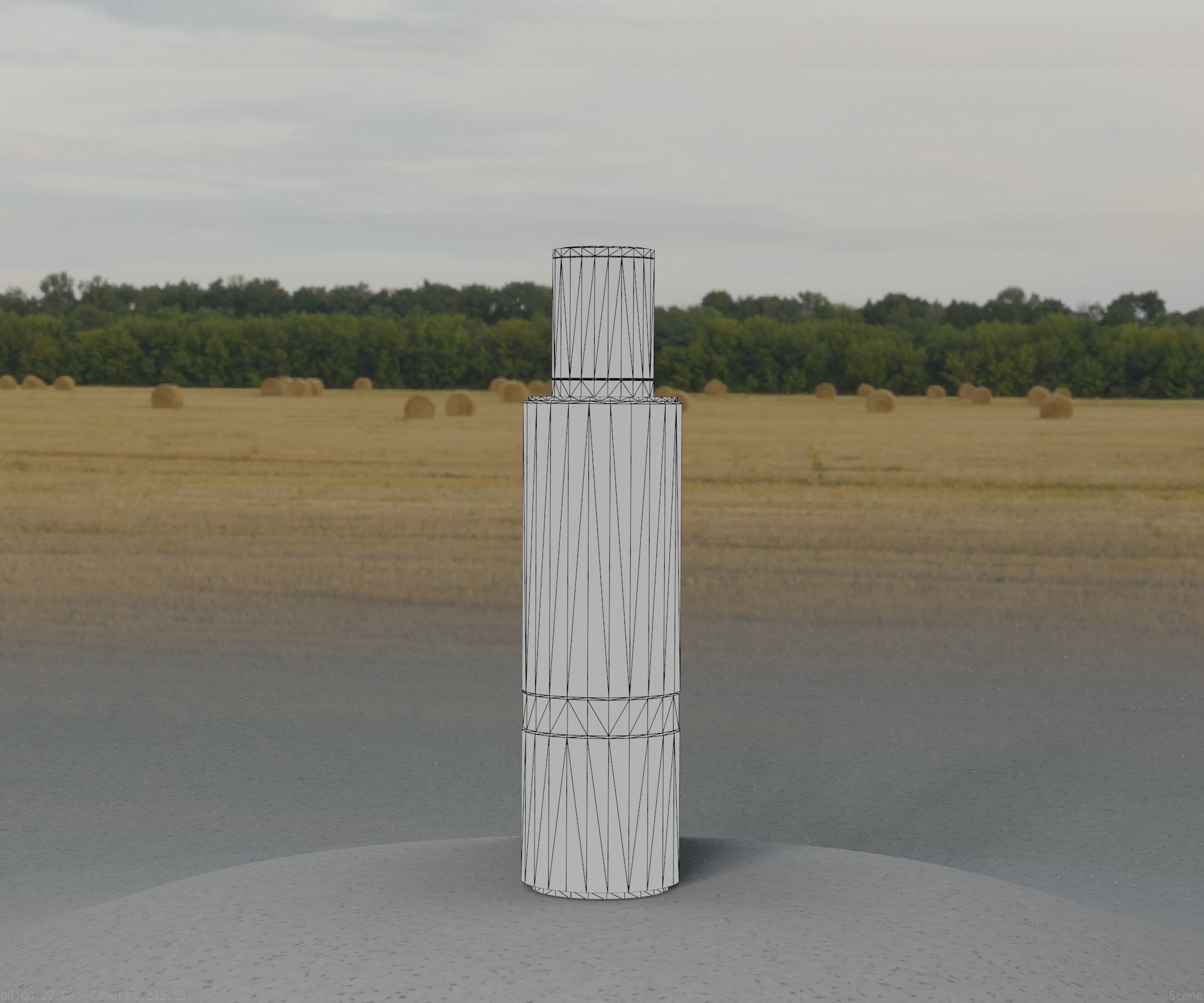 Wooden pillar of light 6 - Street-Light Set-9 Low-Poly  Low-poly 3D model_28