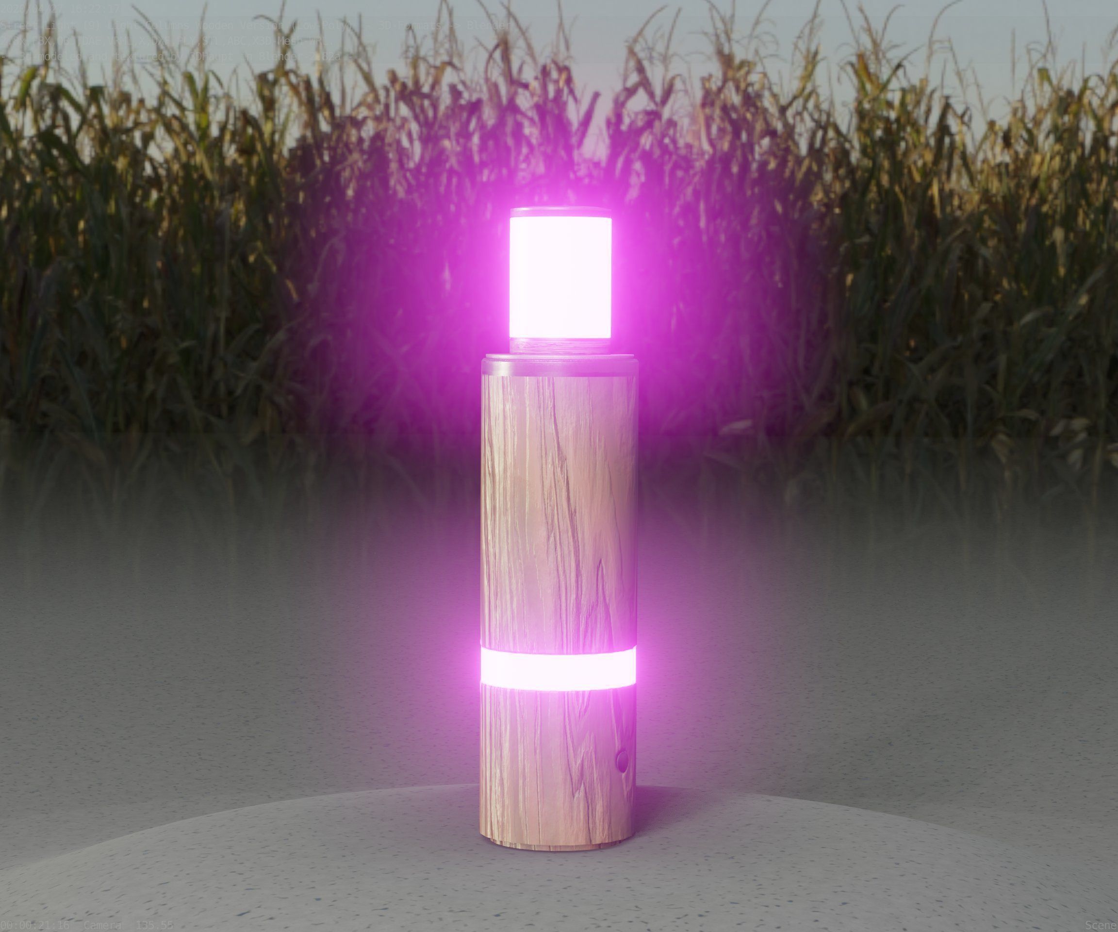 Wooden pillar of light 6 - Street-Light Set-9 Low-Poly  Low-poly 3D model_20