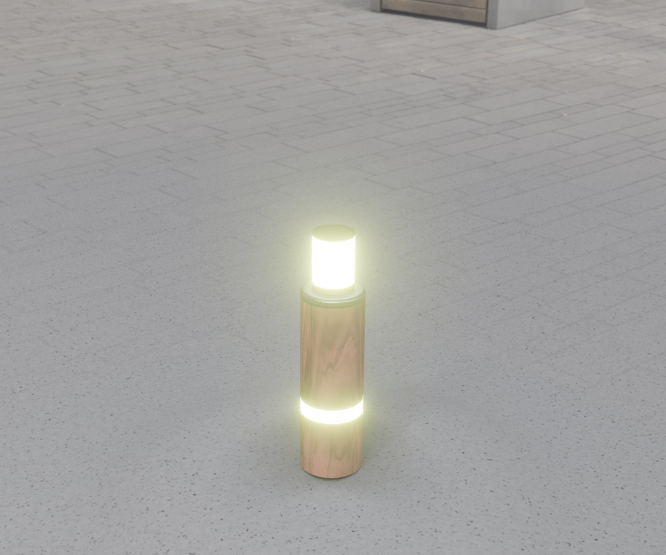 Wooden pillar of light 6 - Street-Light Set-9 Low-Poly  Low-poly 3D model_58