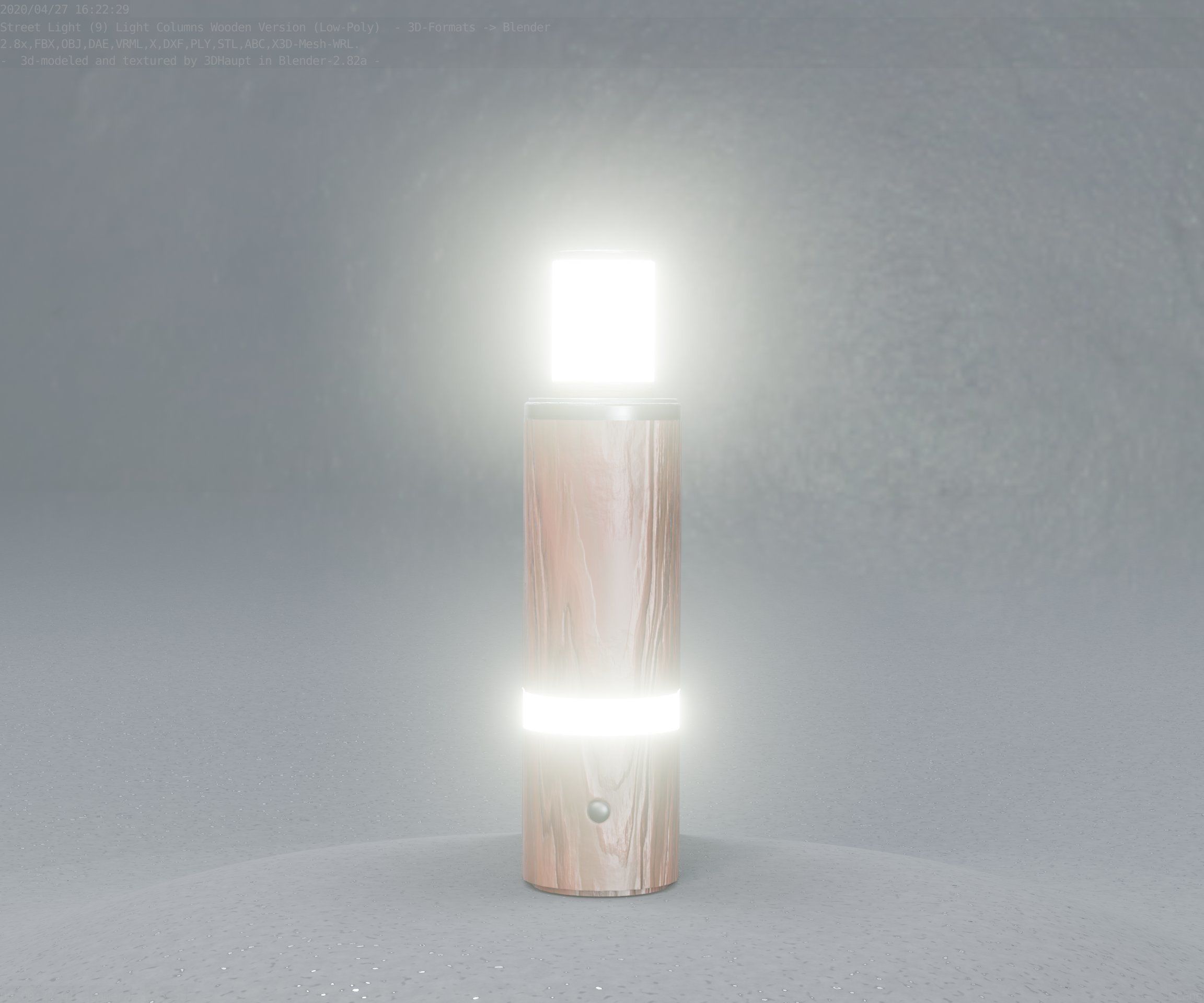 Wooden pillar of light 6 - Street-Light Set-9 Low-Poly  Low-poly 3D model_29