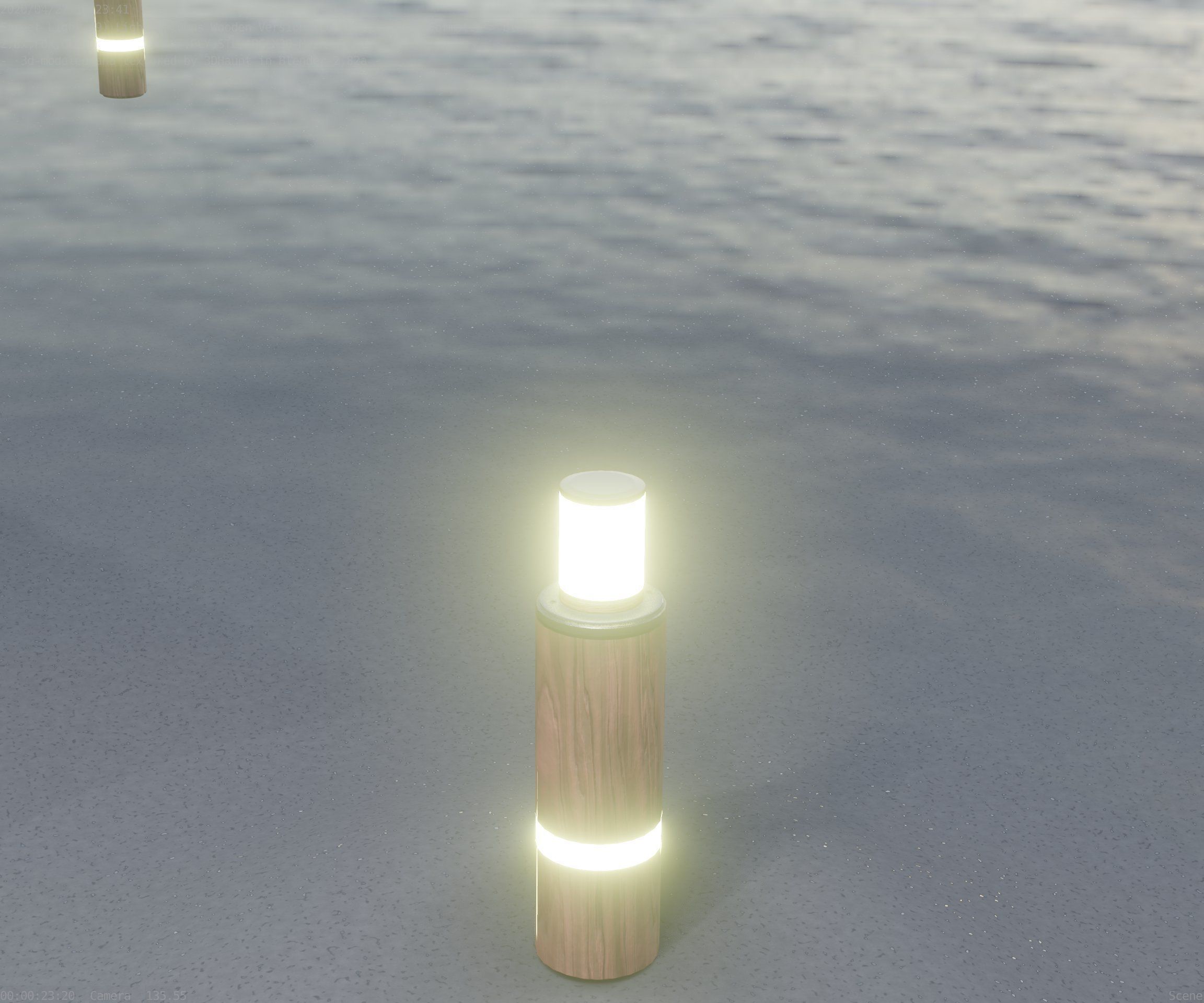 Wooden pillar of light 6 - Street-Light Set-9 Low-Poly  Low-poly 3D model_72