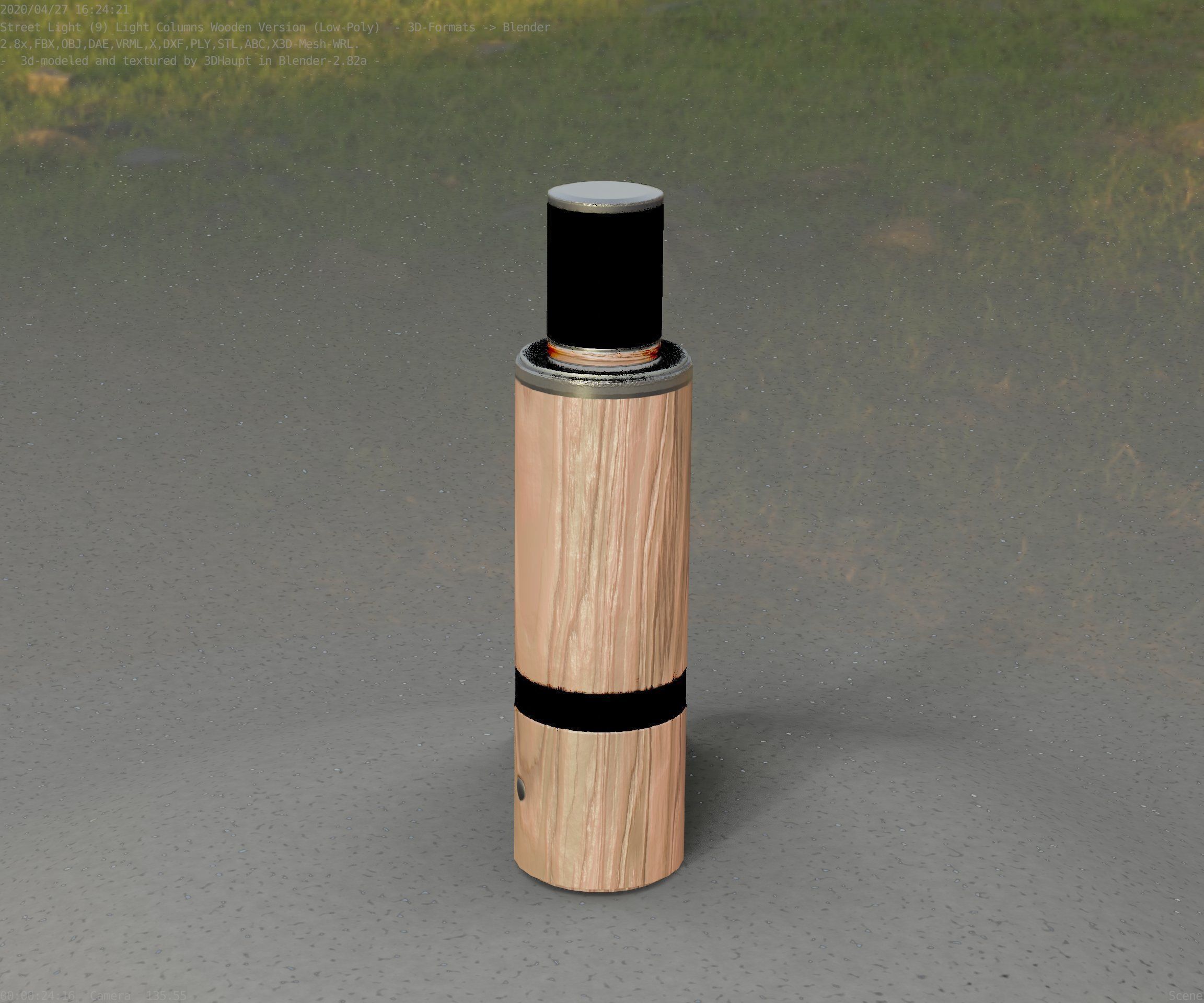 Wooden pillar of light 6 - Street-Light Set-9 Low-Poly  Low-poly 3D model_92