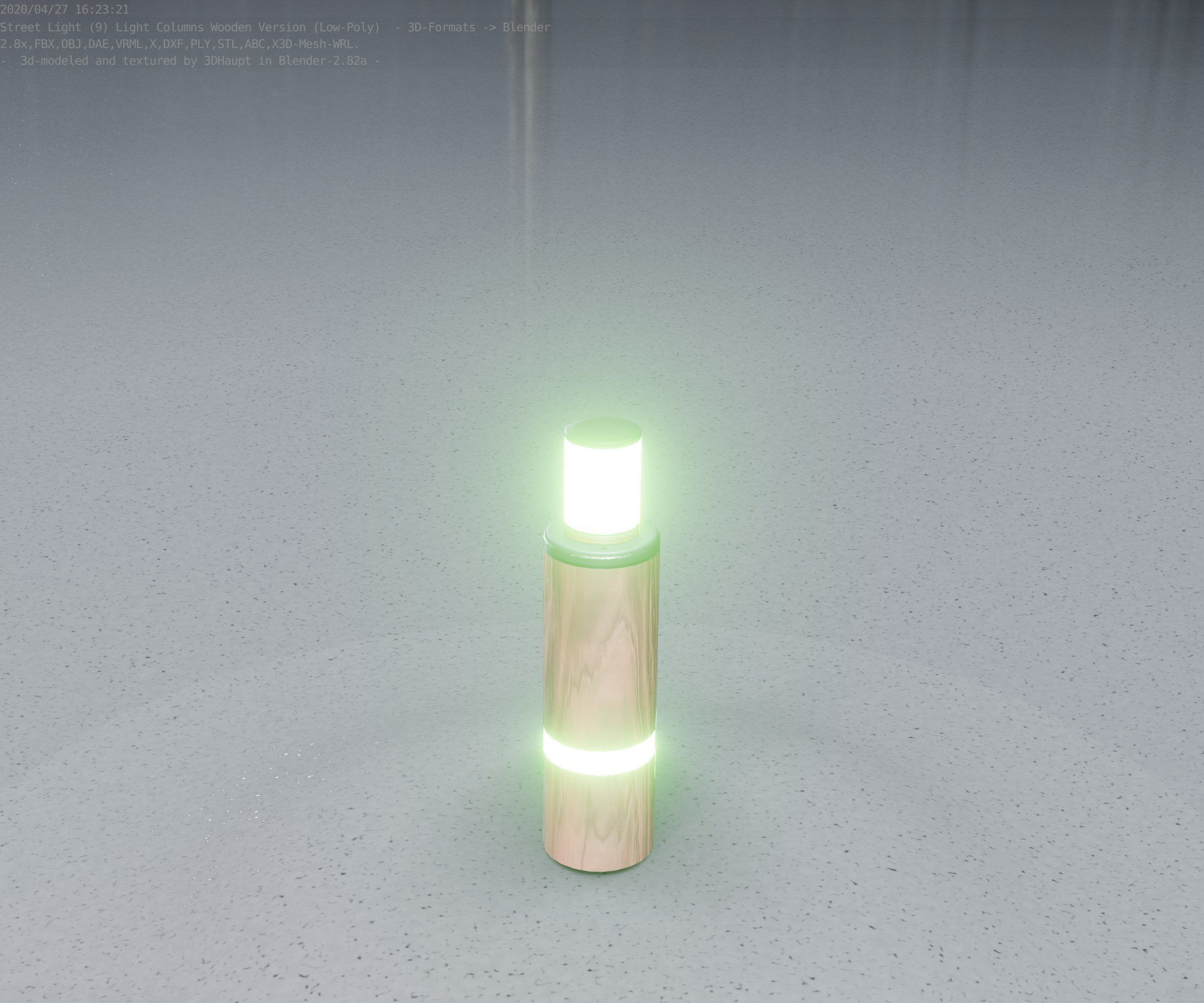 Wooden pillar of light 6 - Street-Light Set-9 Low-Poly  Low-poly 3D model_60