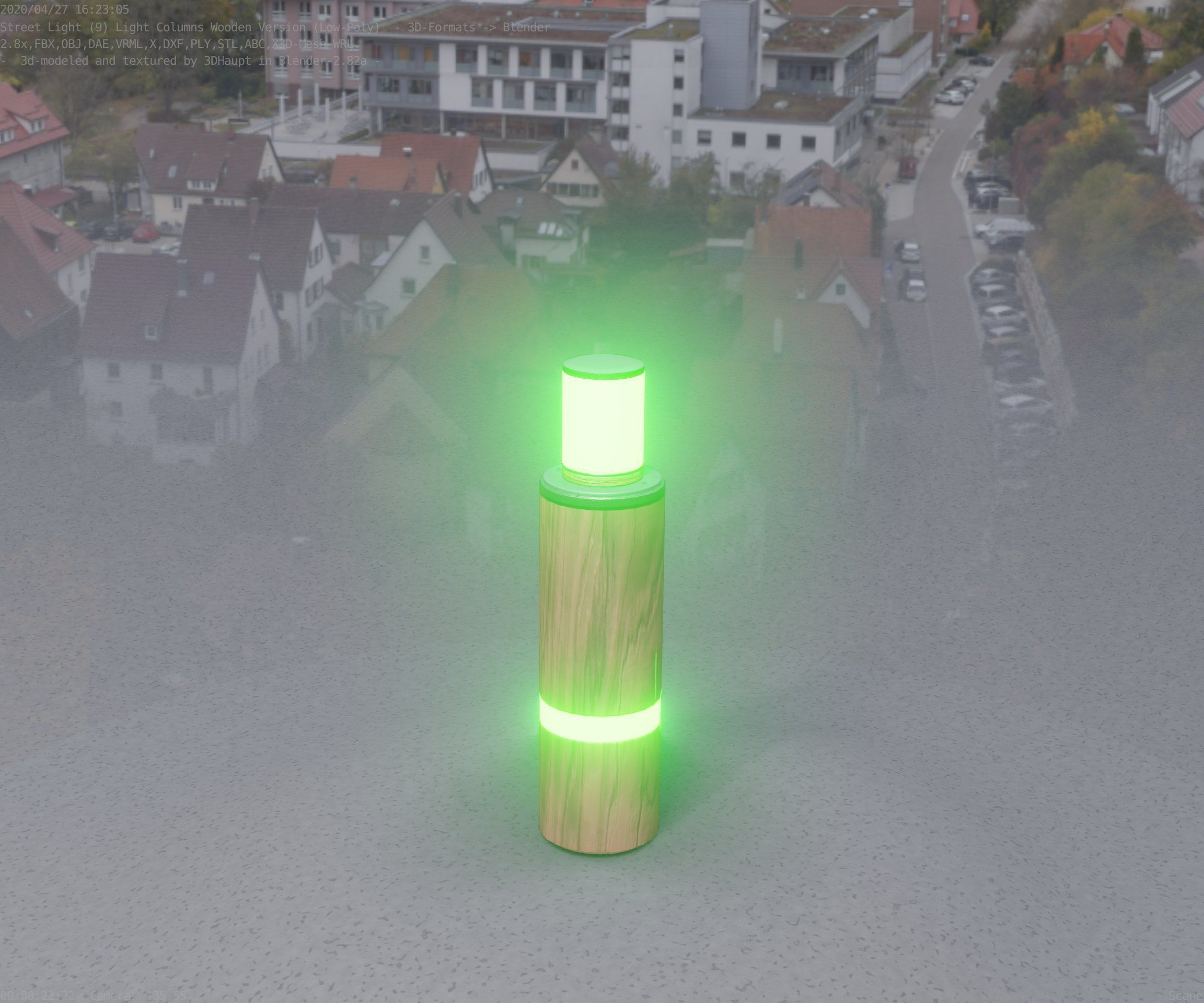 Wooden pillar of light 6 - Street-Light Set-9 Low-Poly  Low-poly 3D model_50