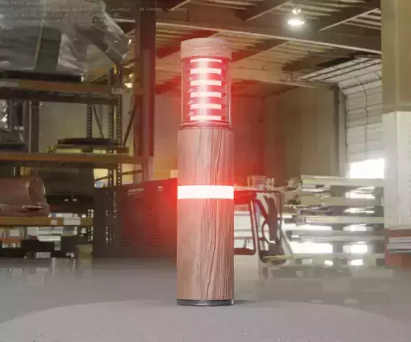 Wooden Light-Column 7 - Low-Poly Street-Light Set-9 Low-poly 3D model