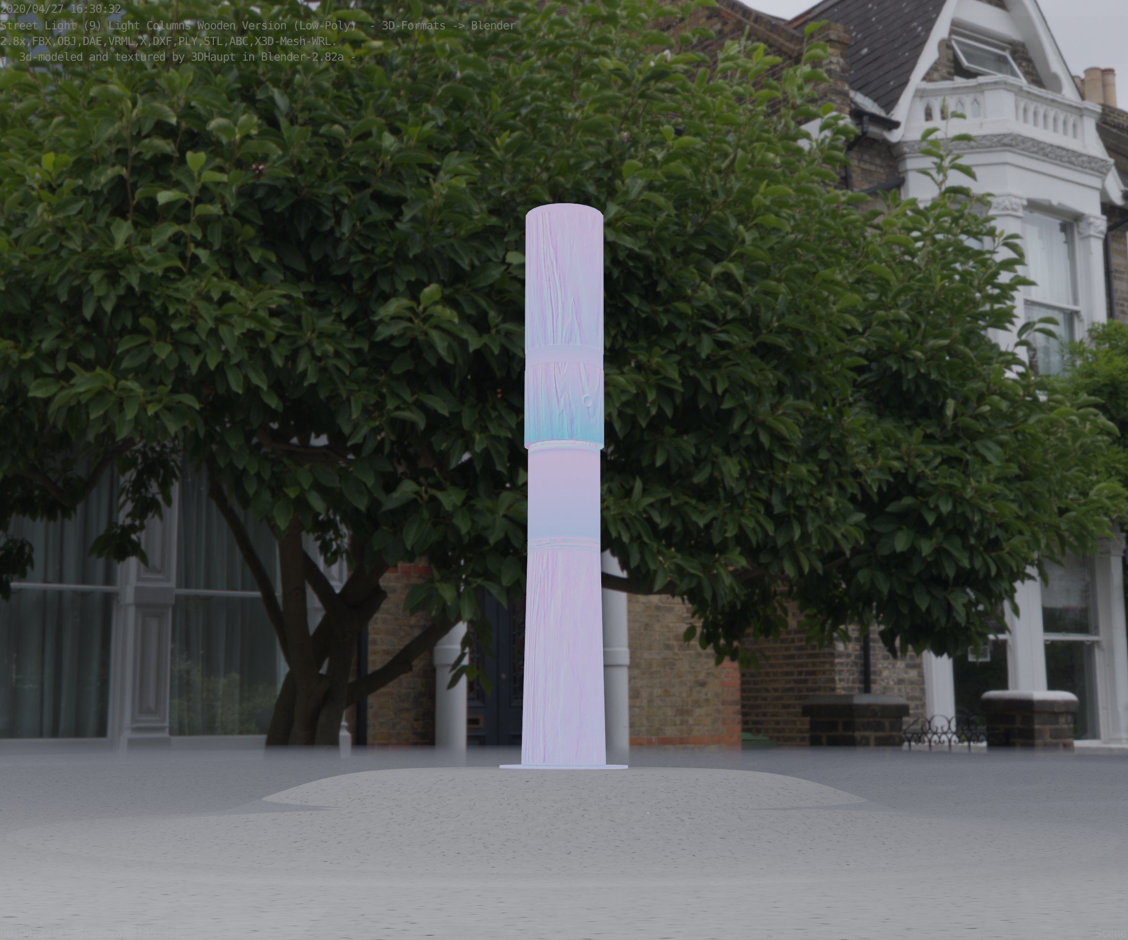 Wooden pillar of light 8 - Street-Light Set-9 Low-Poly Low-poly 3D model_79