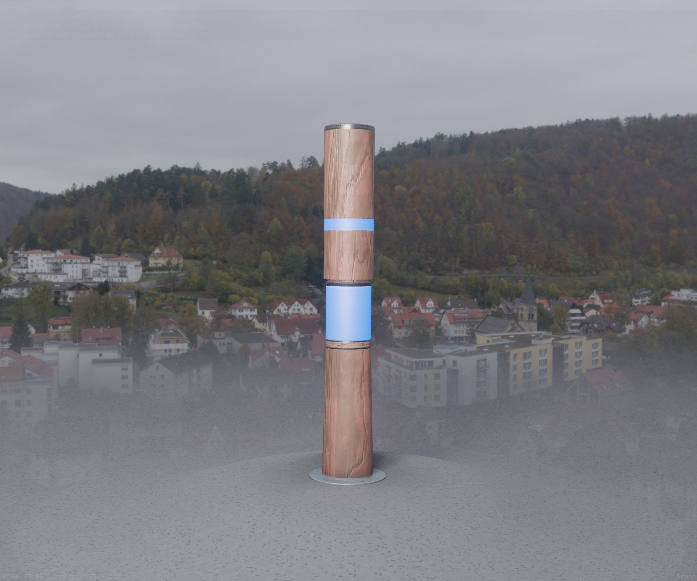 Wooden pillar of light 8 - Street-Light Set-9 Low-Poly Low-poly 3D model_98