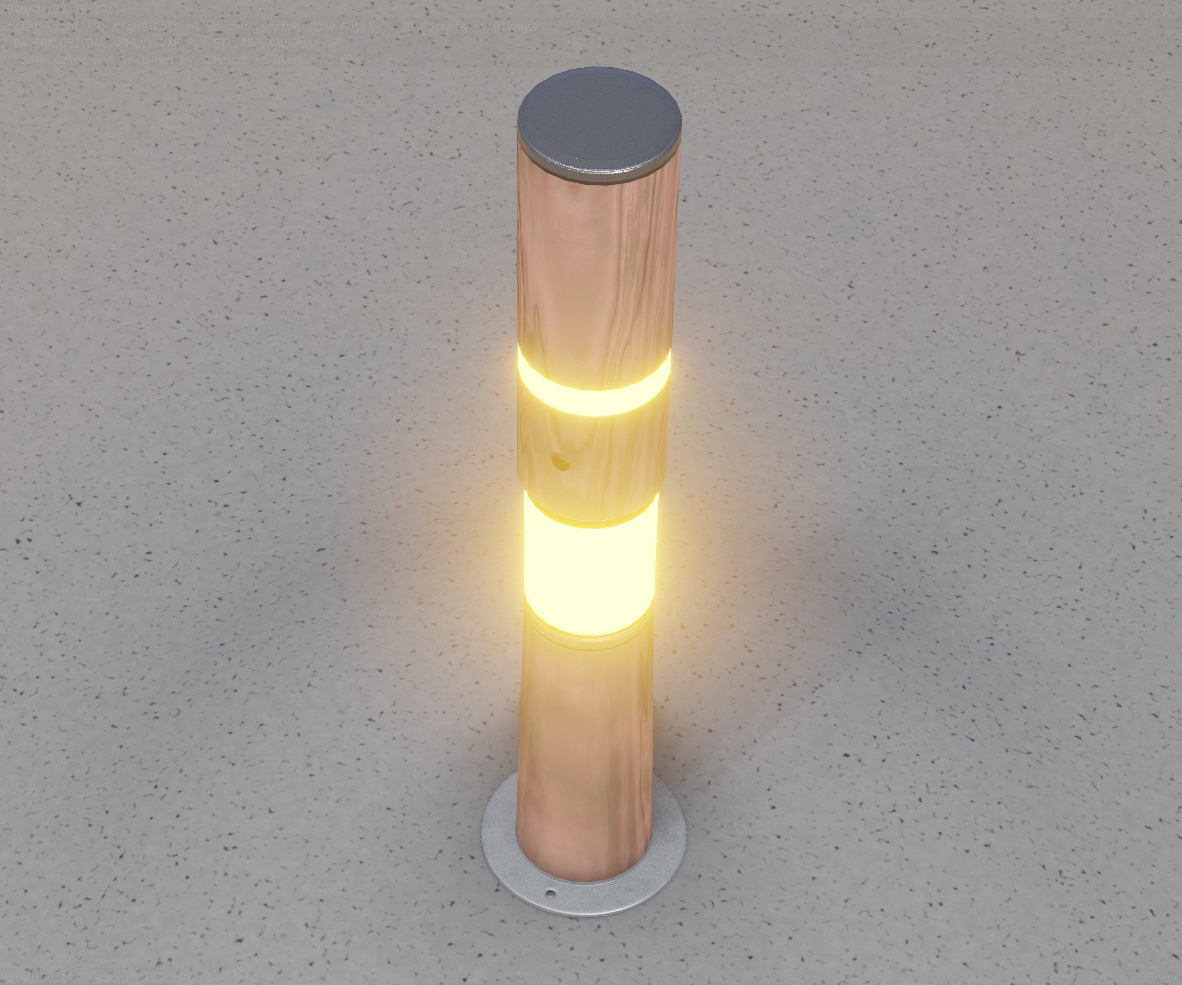 Wooden pillar of light 8 - Street-Light Set-9 Low-Poly Low-poly 3D model_47